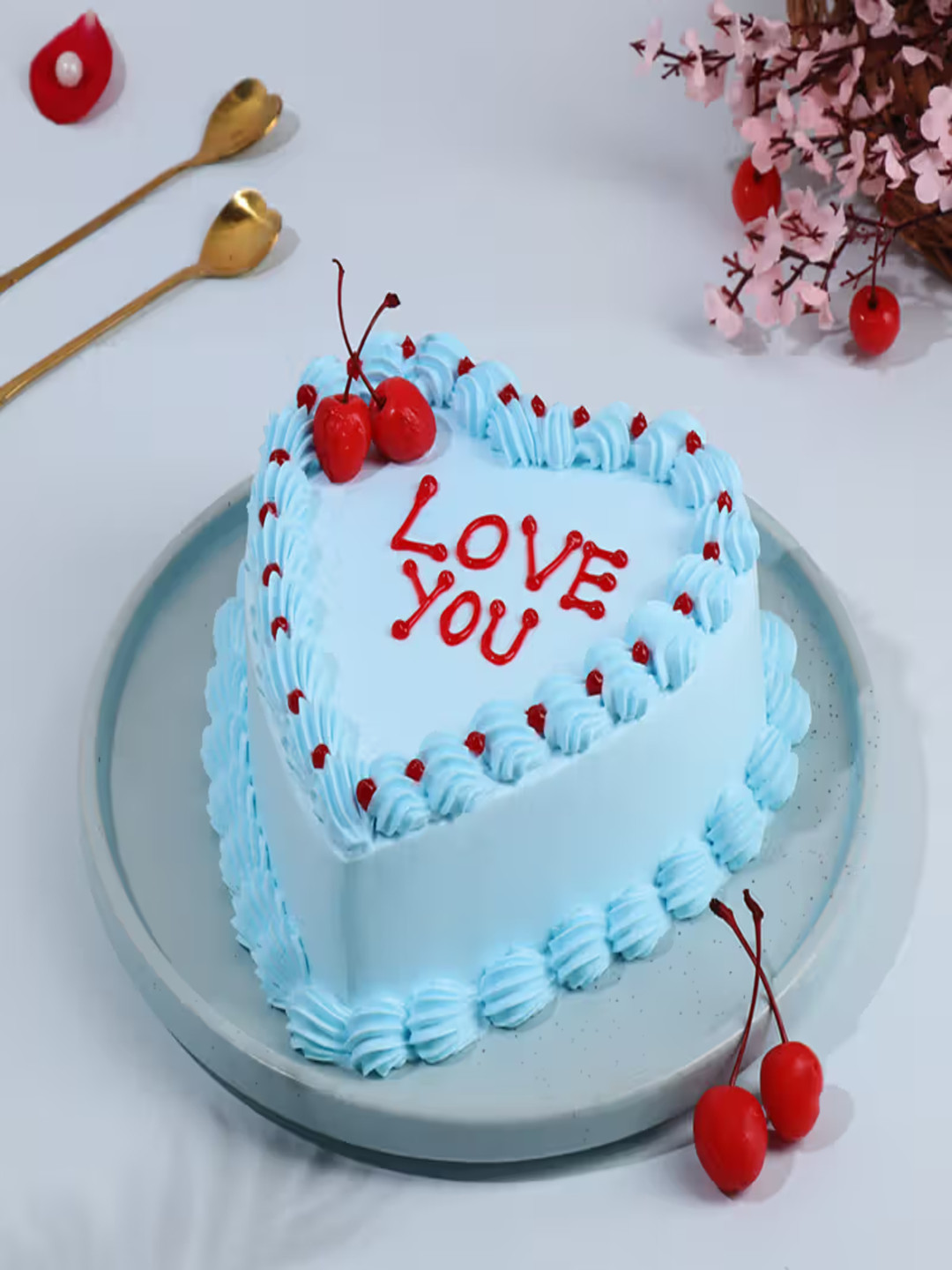 

Floweraura Pineapple Eggless Heart Shape Cake - 500g, Blue