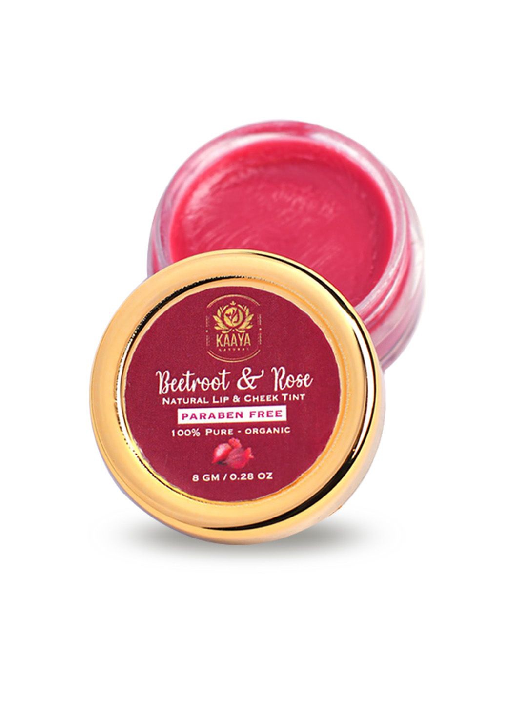 

Kaaya Natural Beetroot & Rose Lip & Cheek Tint With Jojoba Oil - Red