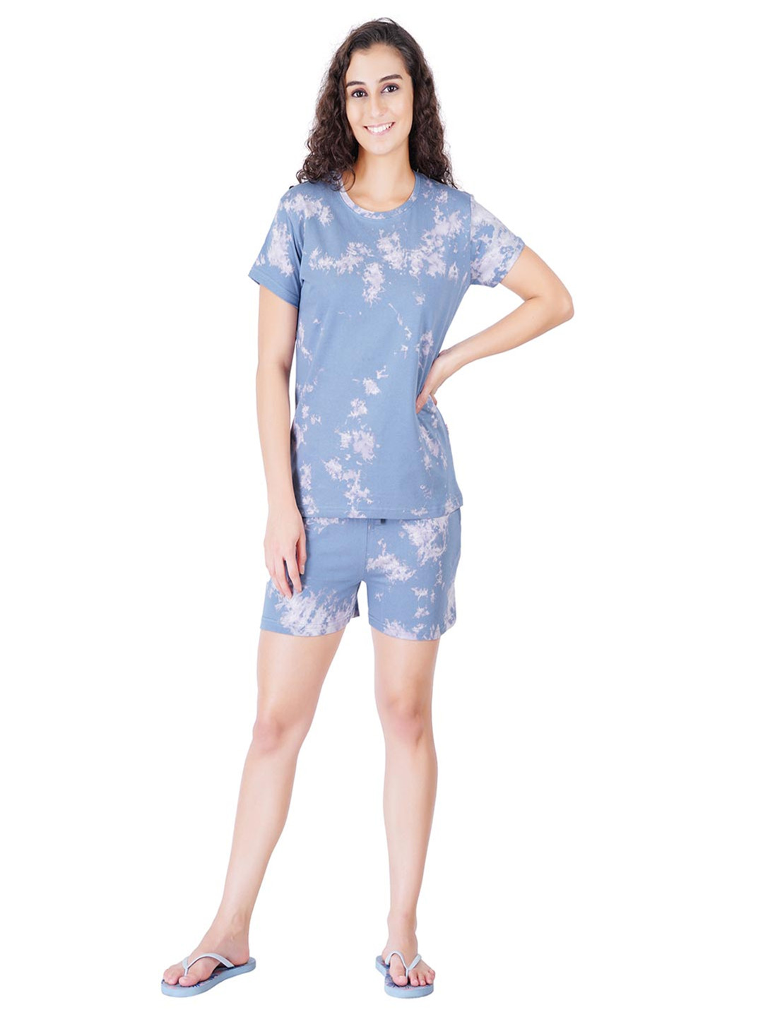 

LABEL MY Women Printed Night suit, Grey