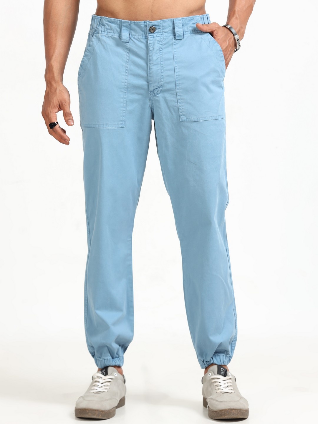 

NEVER NEUD Men Relaxed Vintage Joggers Trousers, Blue