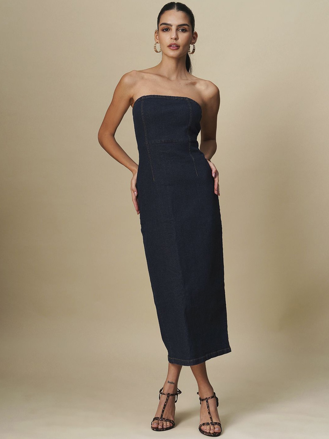 

Chemistry Denim Bodycon Midi Dress, Blue