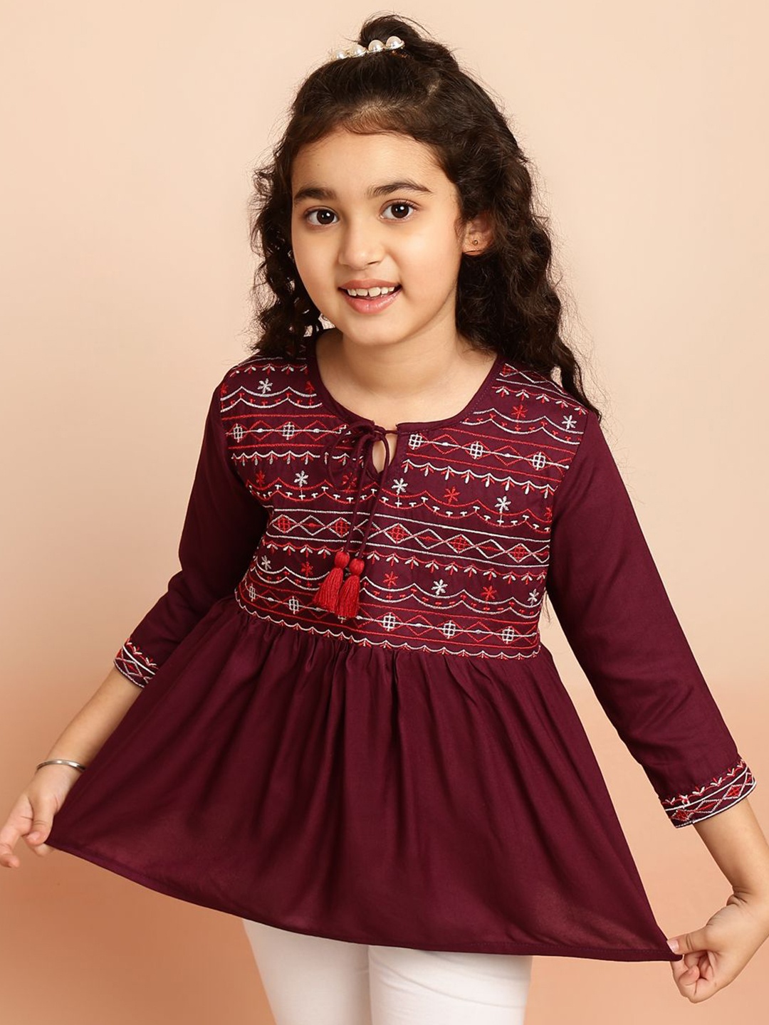 

Ishti Embellished Embroidered Top, Violet