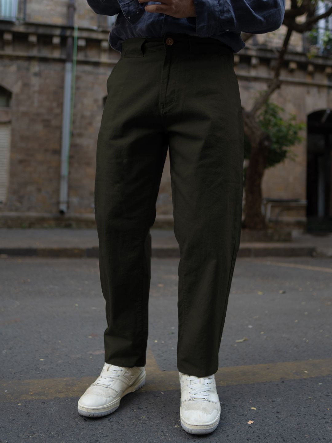

Powerlook Mid-Rise Regular Trousers, Olive