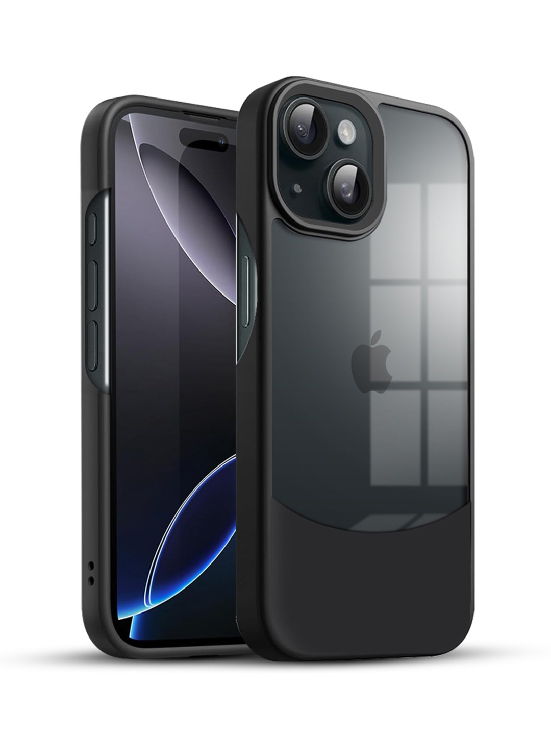 

Karwan iPhone 15 Plus Ultra Hybrid Shockproof Back Case, Black