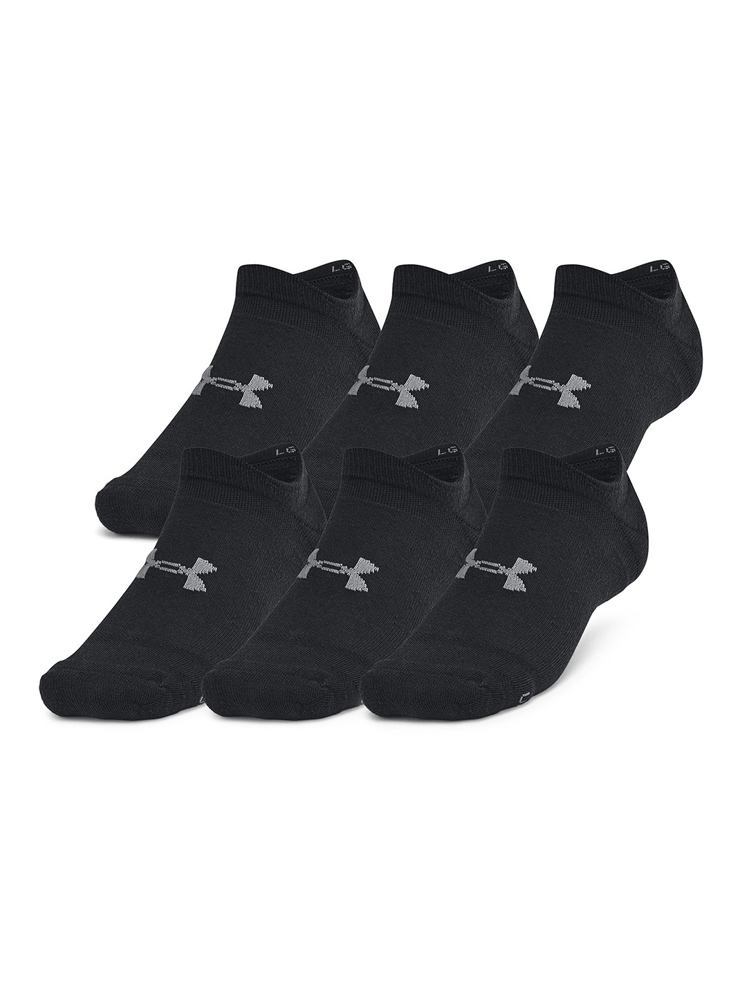 

UNDER ARMOUR Essential Cushion 6-Pack No Show Socks, Black