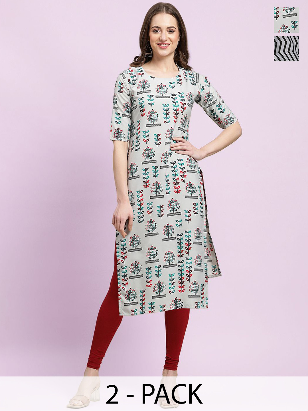 

Moda Rapido Women Ethnic Motifs Printed Floral Crepe Kurta, Multi