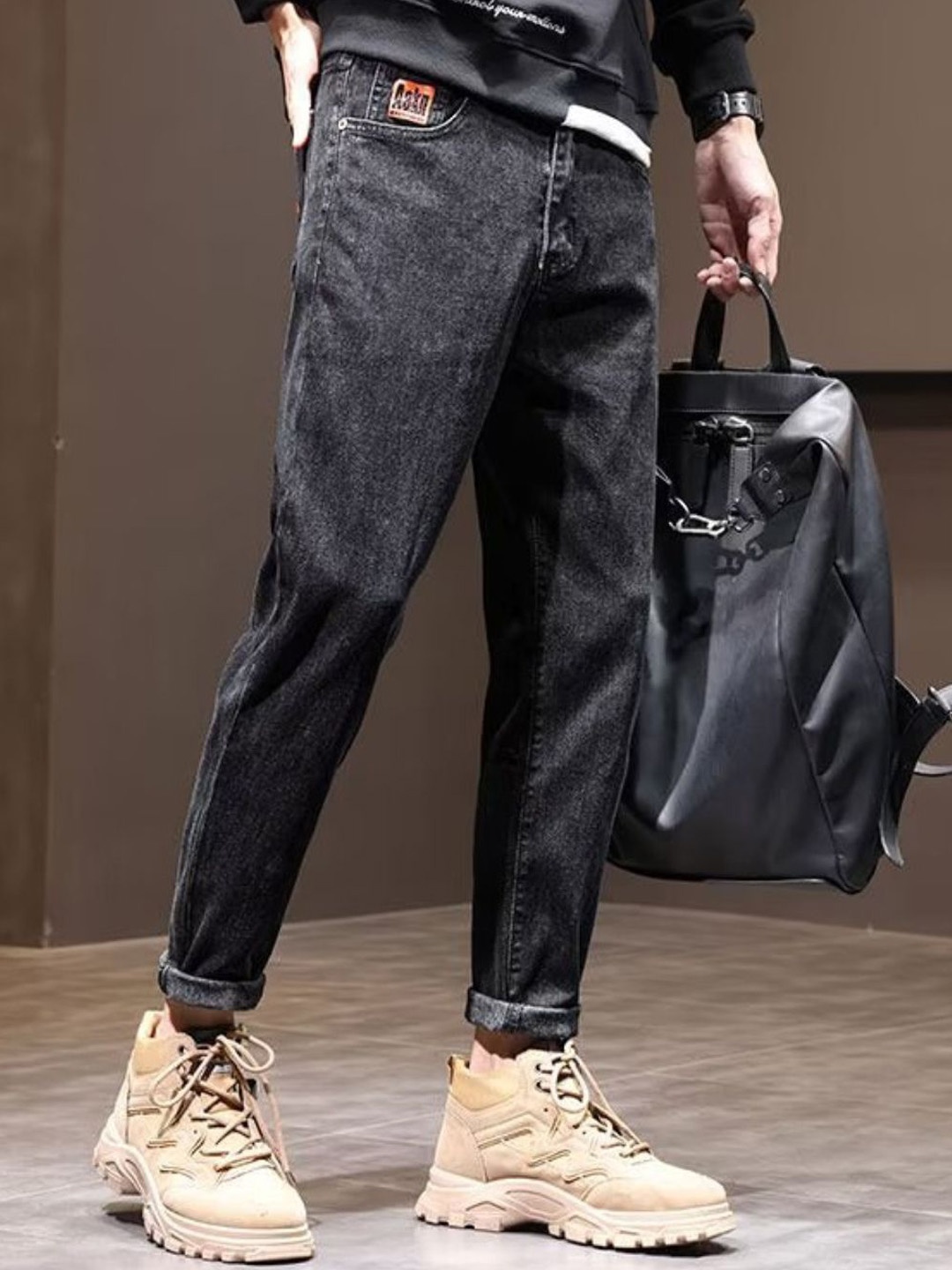 

HERE&NOW Men Slim Fit Jeans, Charcoal