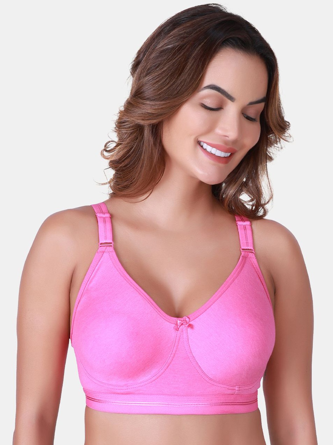 

SKDREAMS Women Full Coverage Cotton T-Shirt Bra, Pink