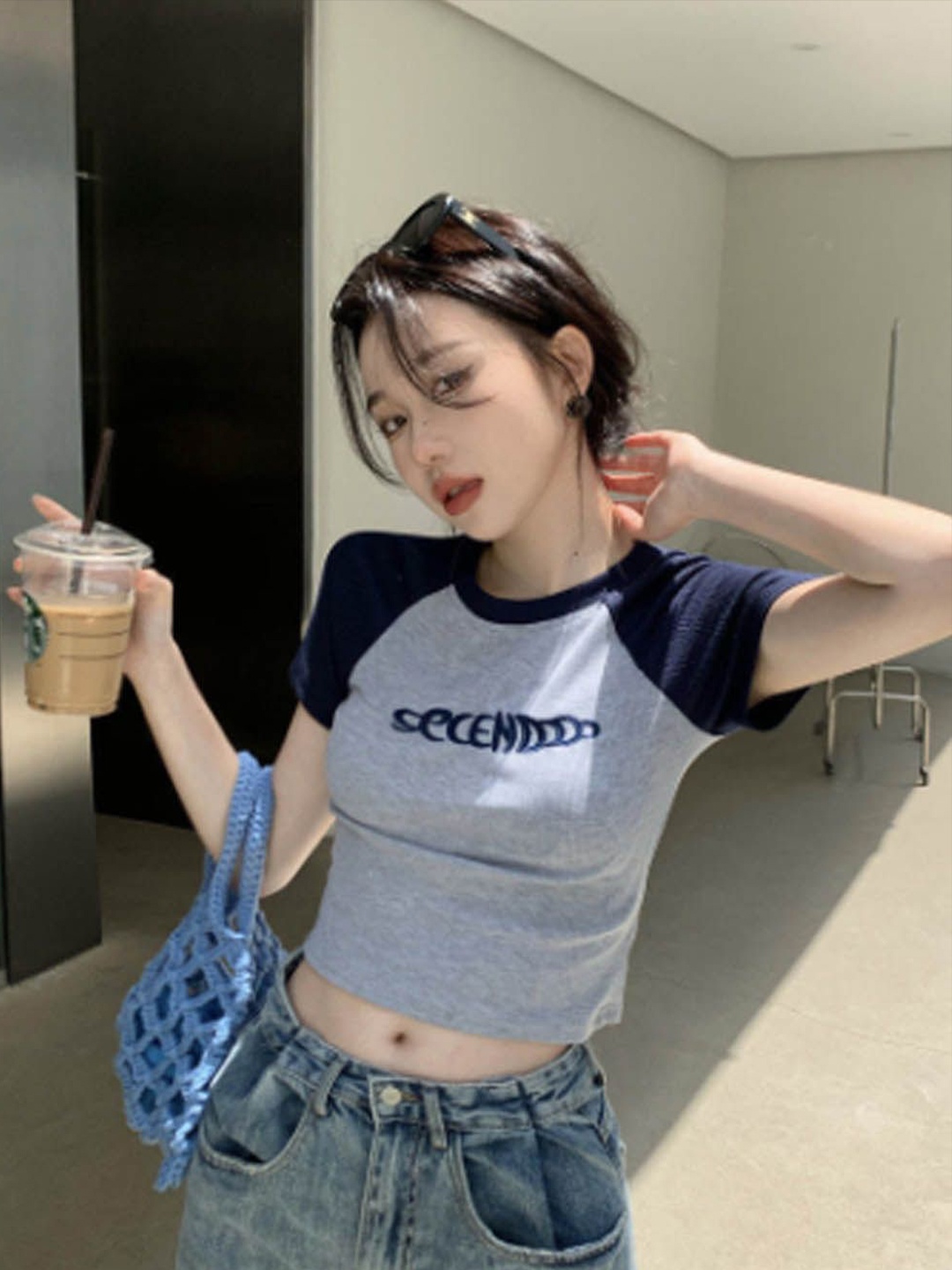 

StyleCast Print Crop Top, Blue