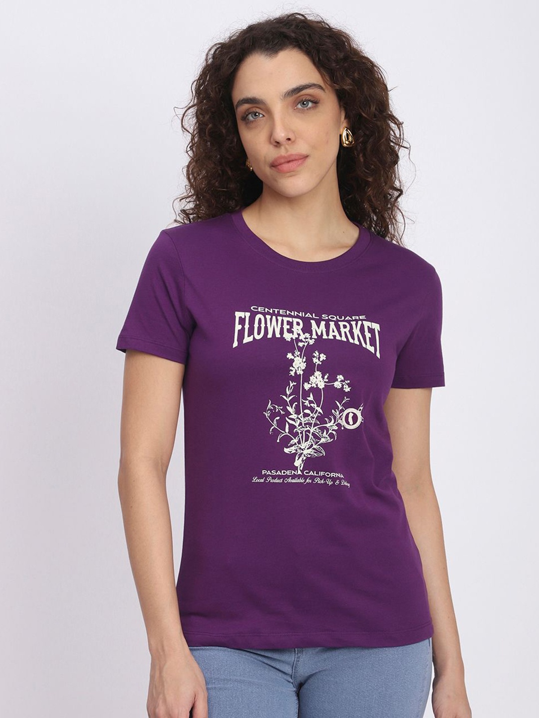 

R&B Women Printed T-shirt, Purple