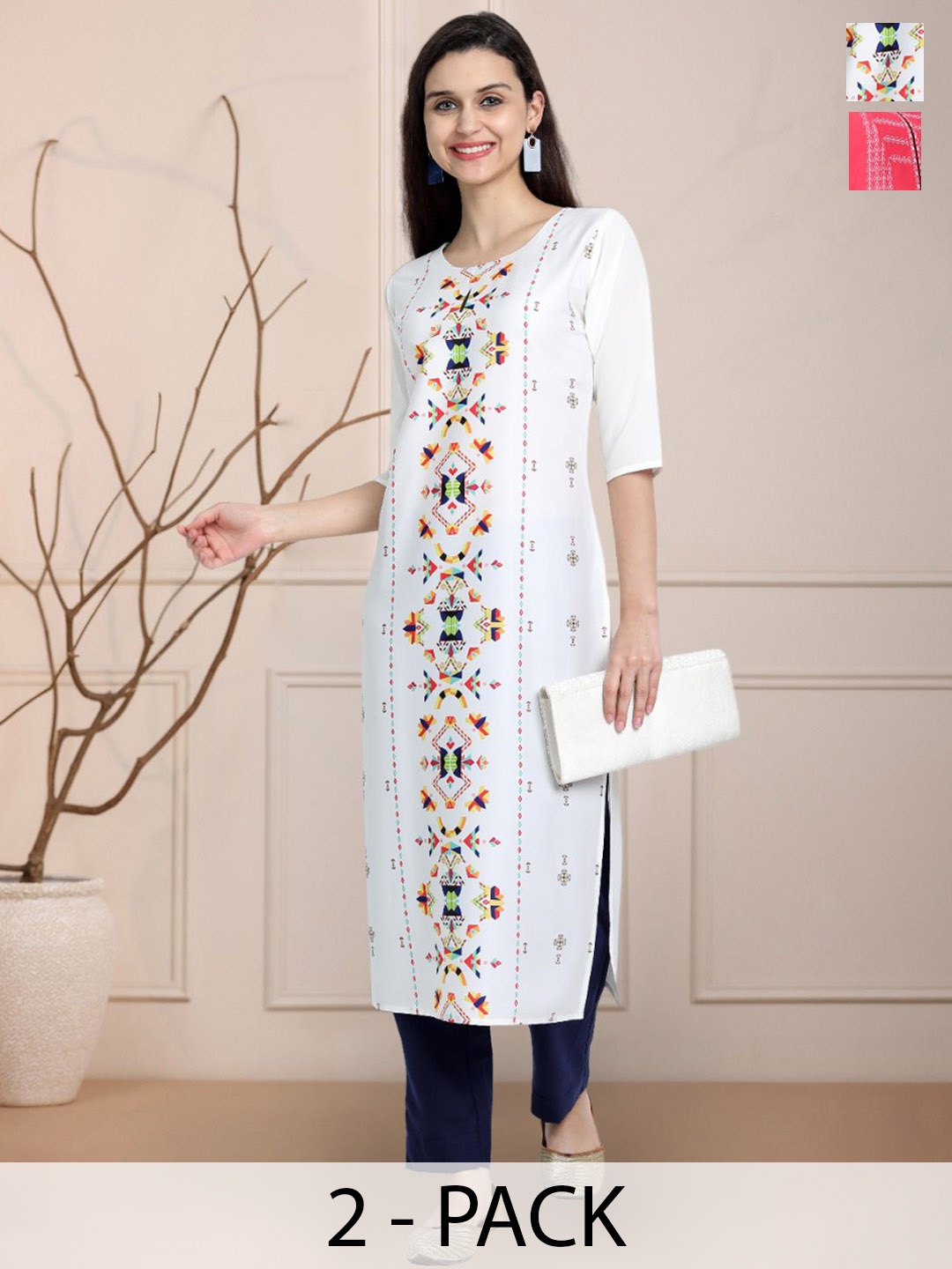 

Moda Rapido Women Ethnic Motifs Printed Floral Crepe Kurta, Multi