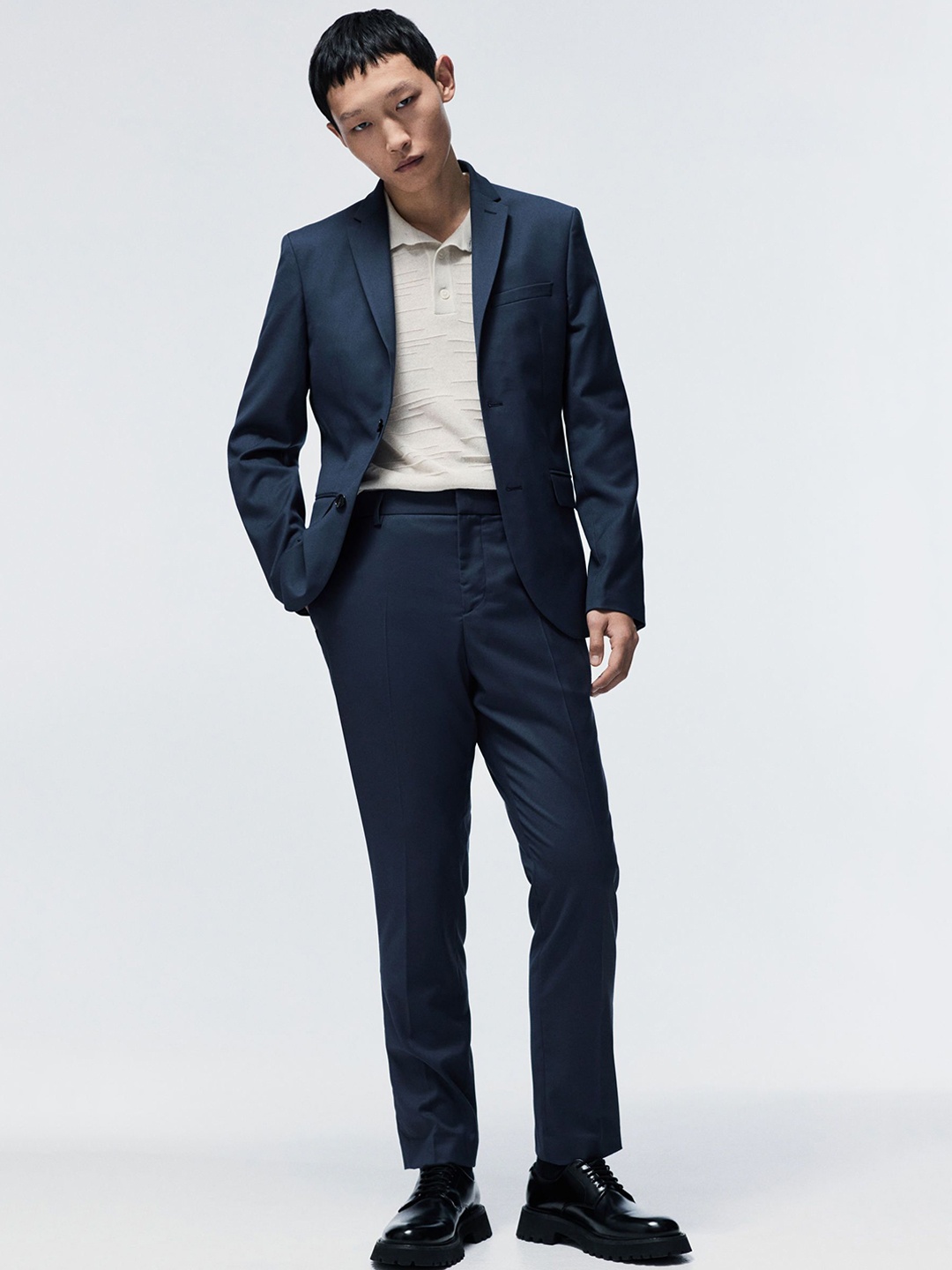 

H&M Slim Fit Suit Trousers, Blue