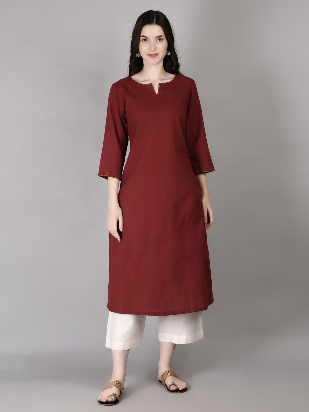 

PALASH Cotton Kurta, Maroon