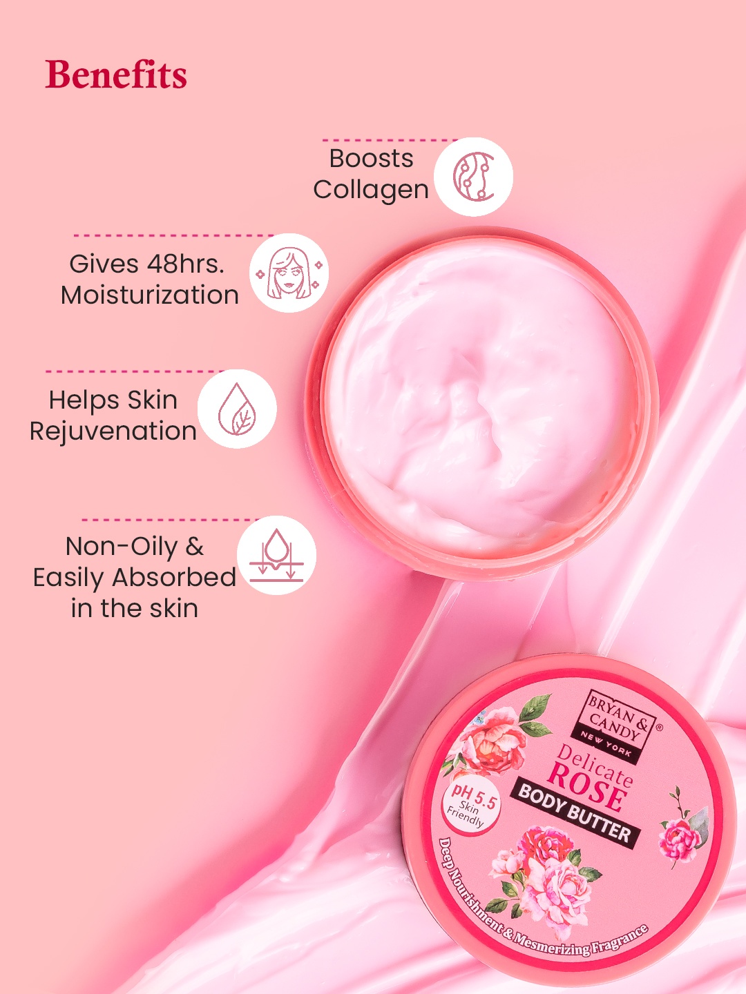 

BRYAN & CANDY NEW YORK Japanese Cherry Blossom (pH 5.5) Body Butter- 100 g, Pink