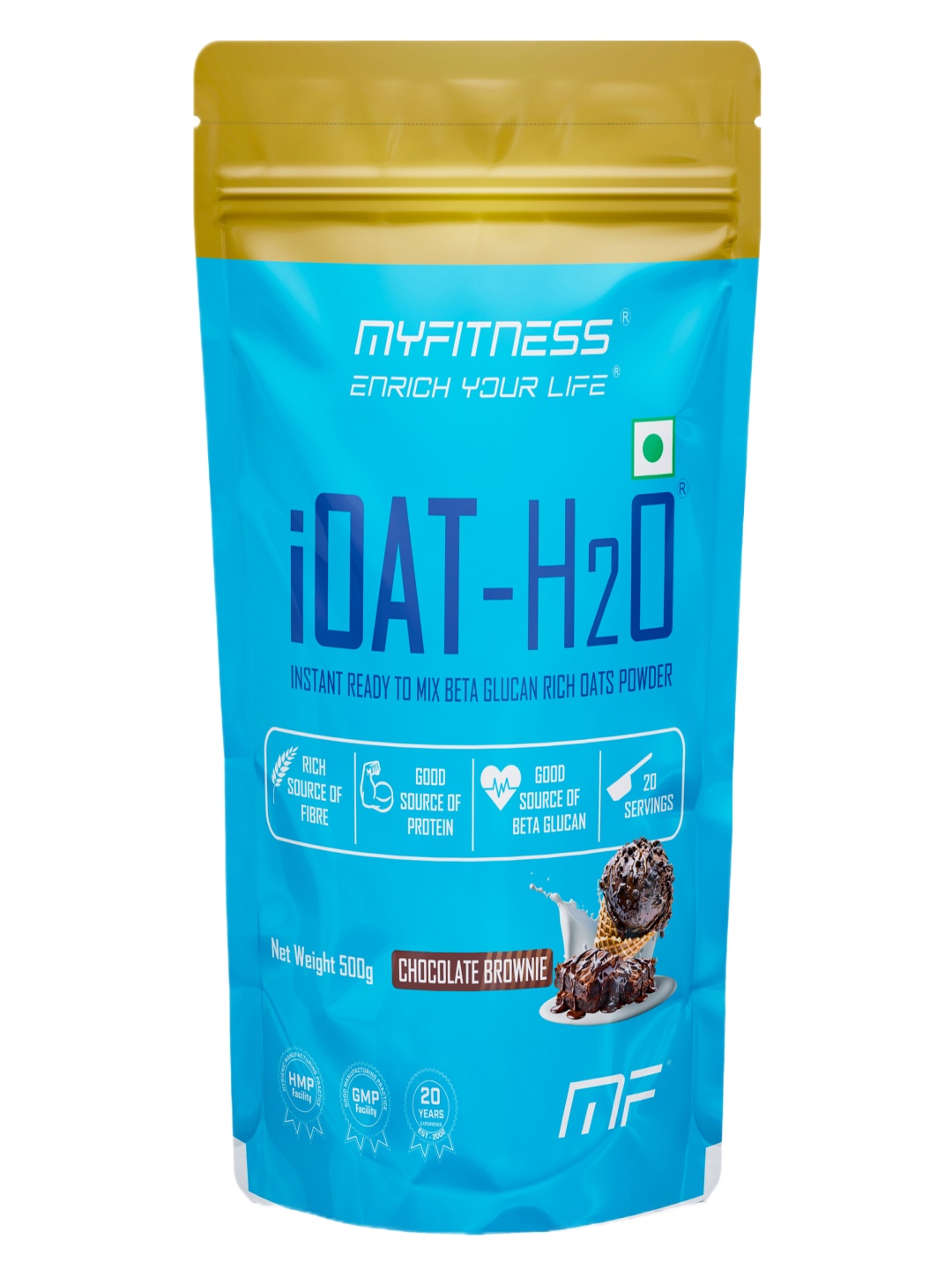 

Myfitness MYFITNESS iOAT-H2O Chocolate Brownie 20 Servings- 500g, Blue