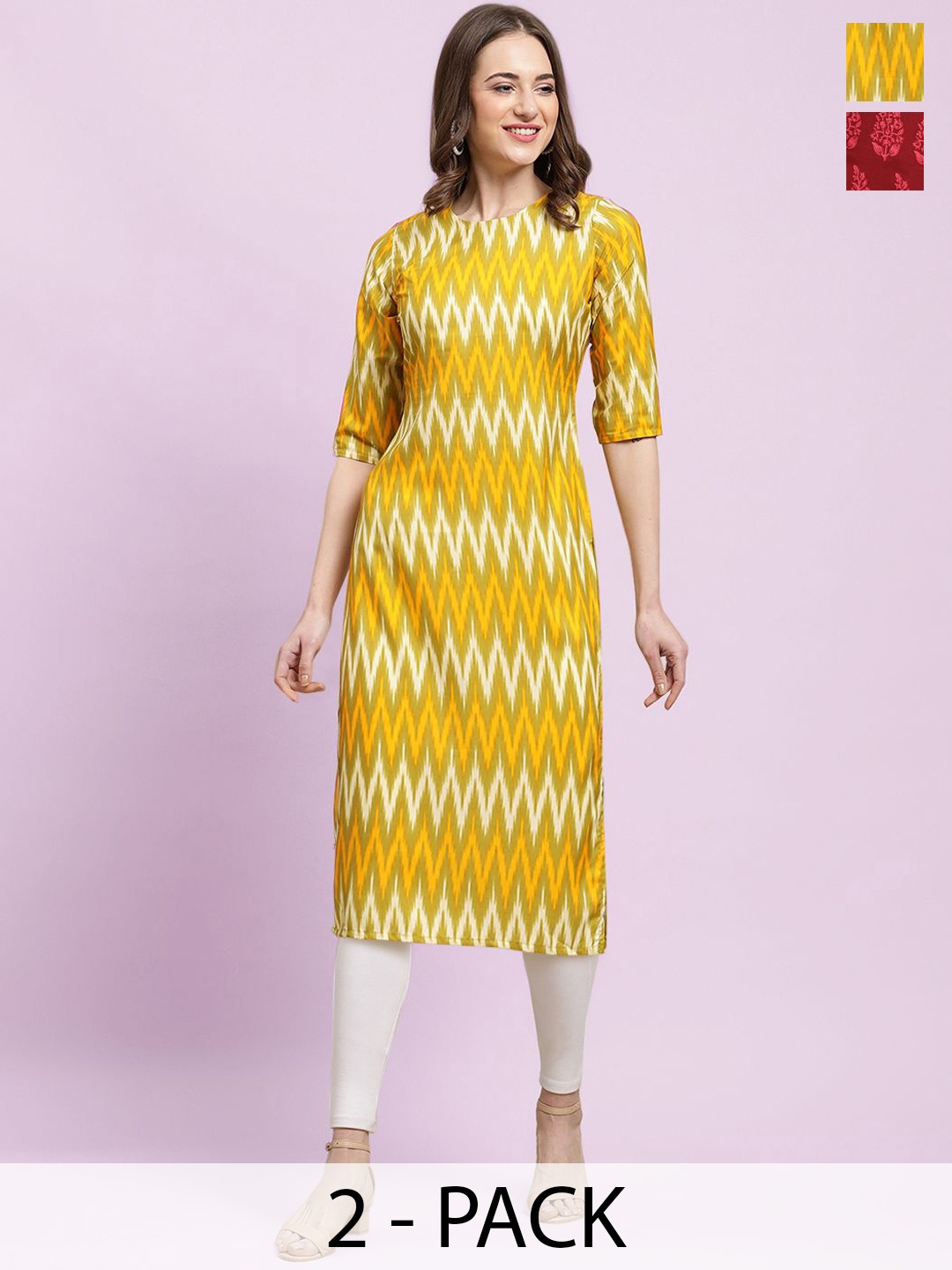 

Moda Rapido Women Ethnic Motifs Printed Floral Crepe Kurta, Multi