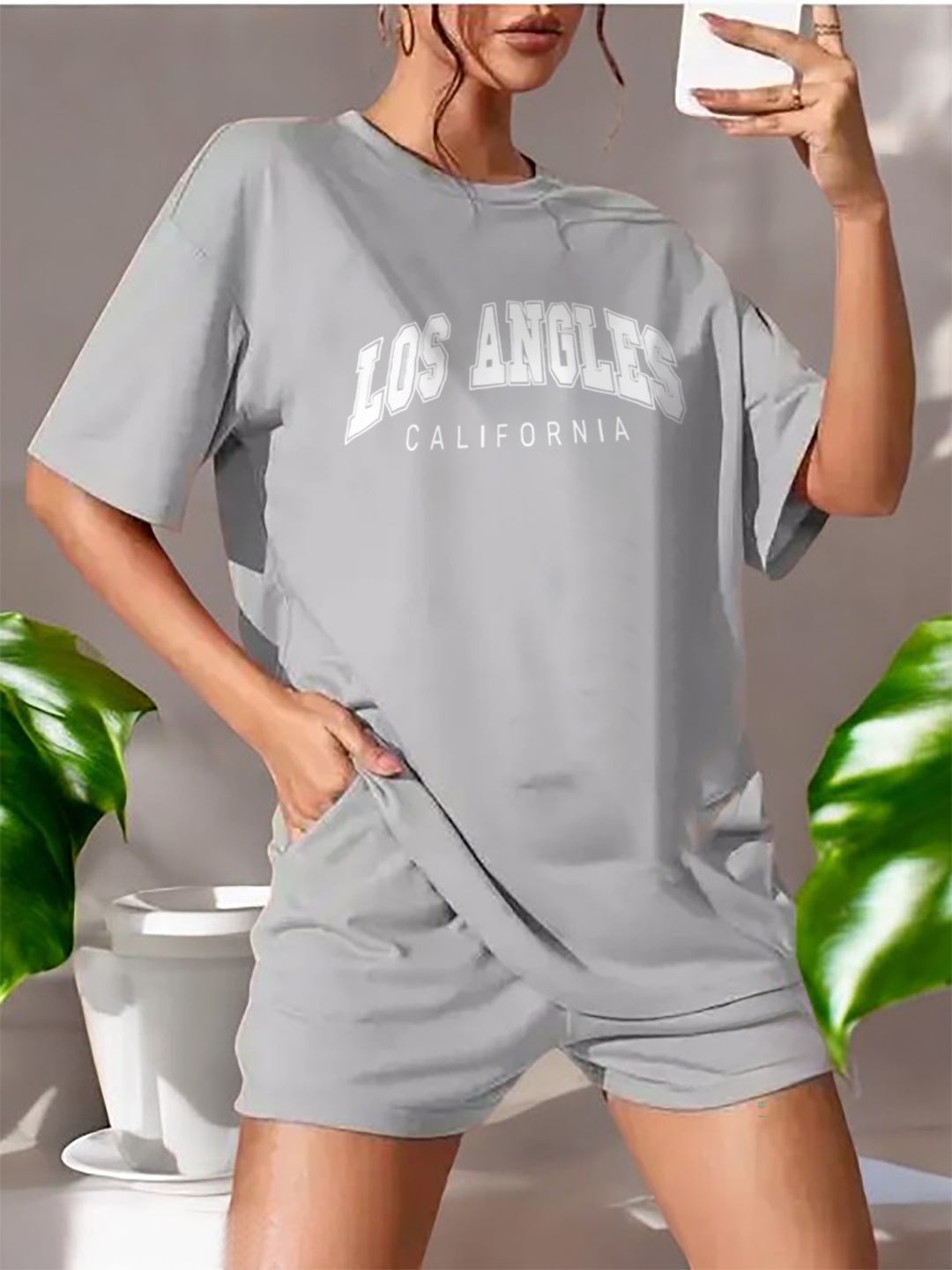 

My Swag Women's Printed Co-Ord Set, Grey