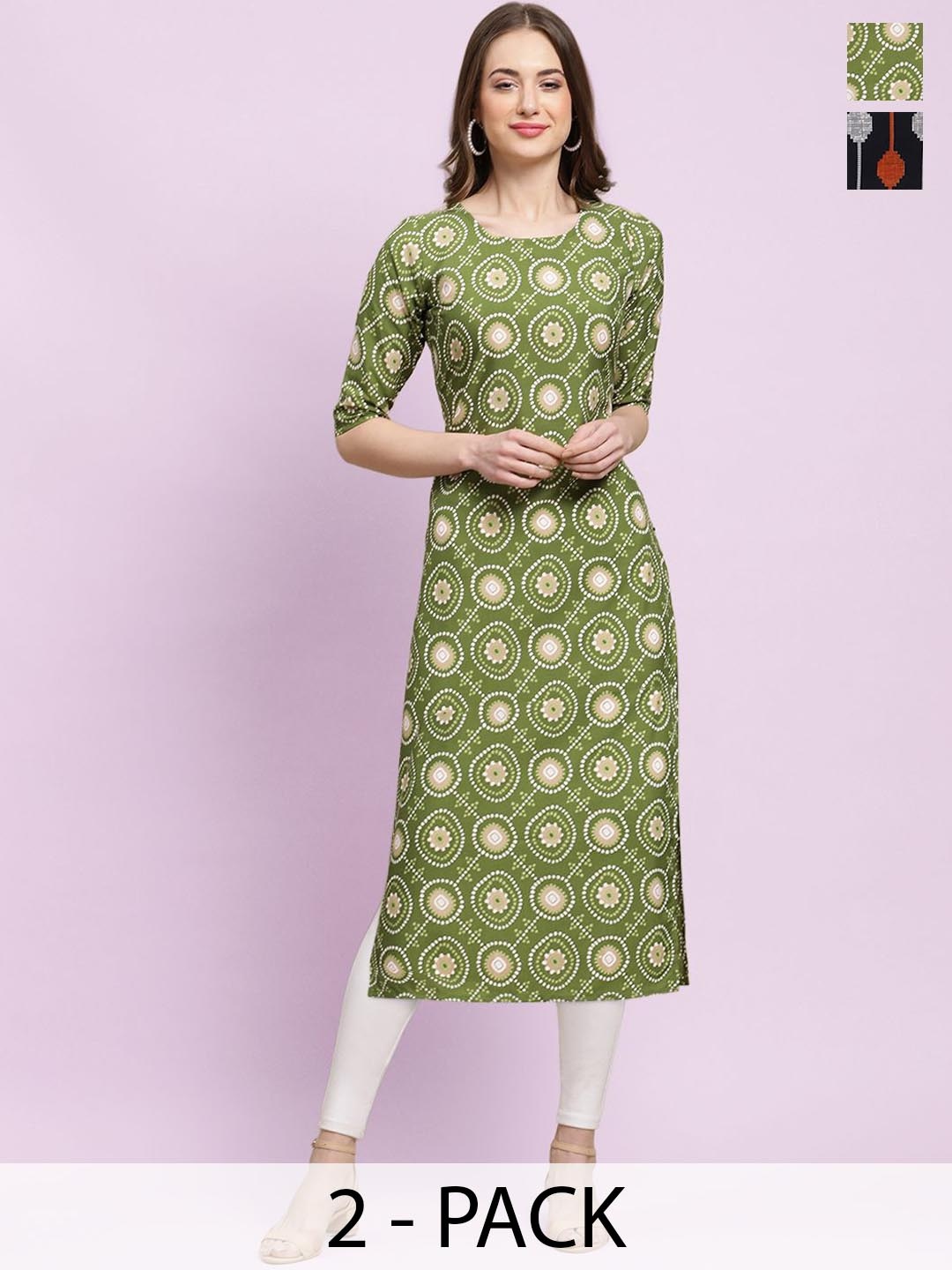 

Moda Rapido Women Ethnic Motifs Printed Floral Crepe Kurta, Multi
