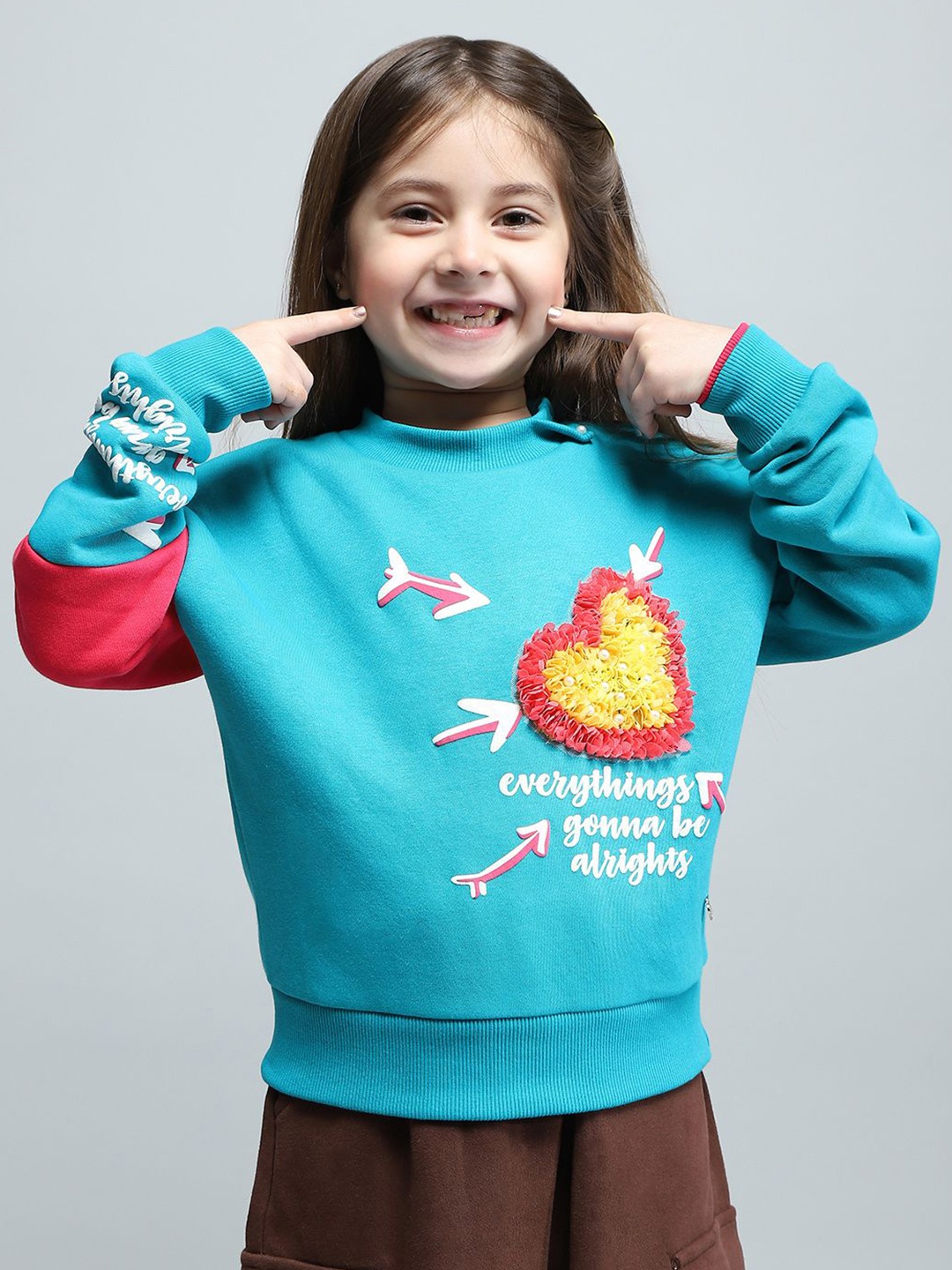 

Monte Carlo Girls Printed Sweatshirt, Teal