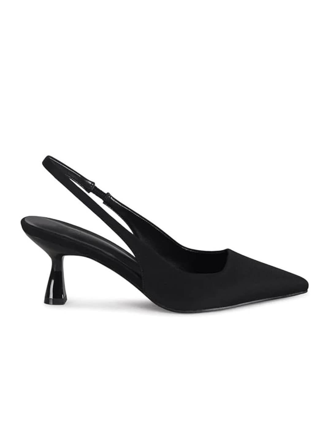 

GLO GLAMP Textured Slim Heeled Pumps with Tassels, Black