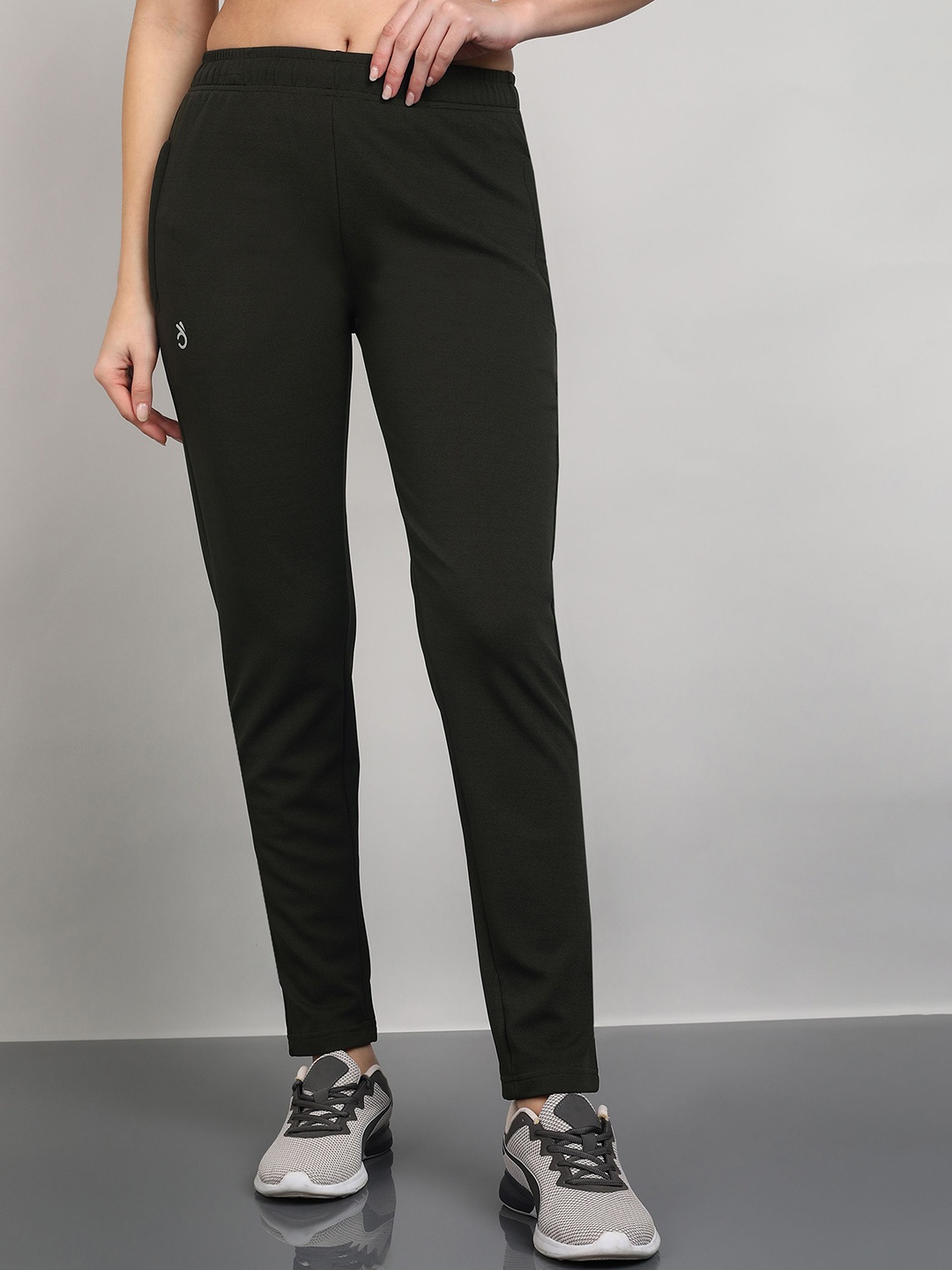 

Moda Rapido Women Slim-Fit Mid Rise Track Pants, Olive