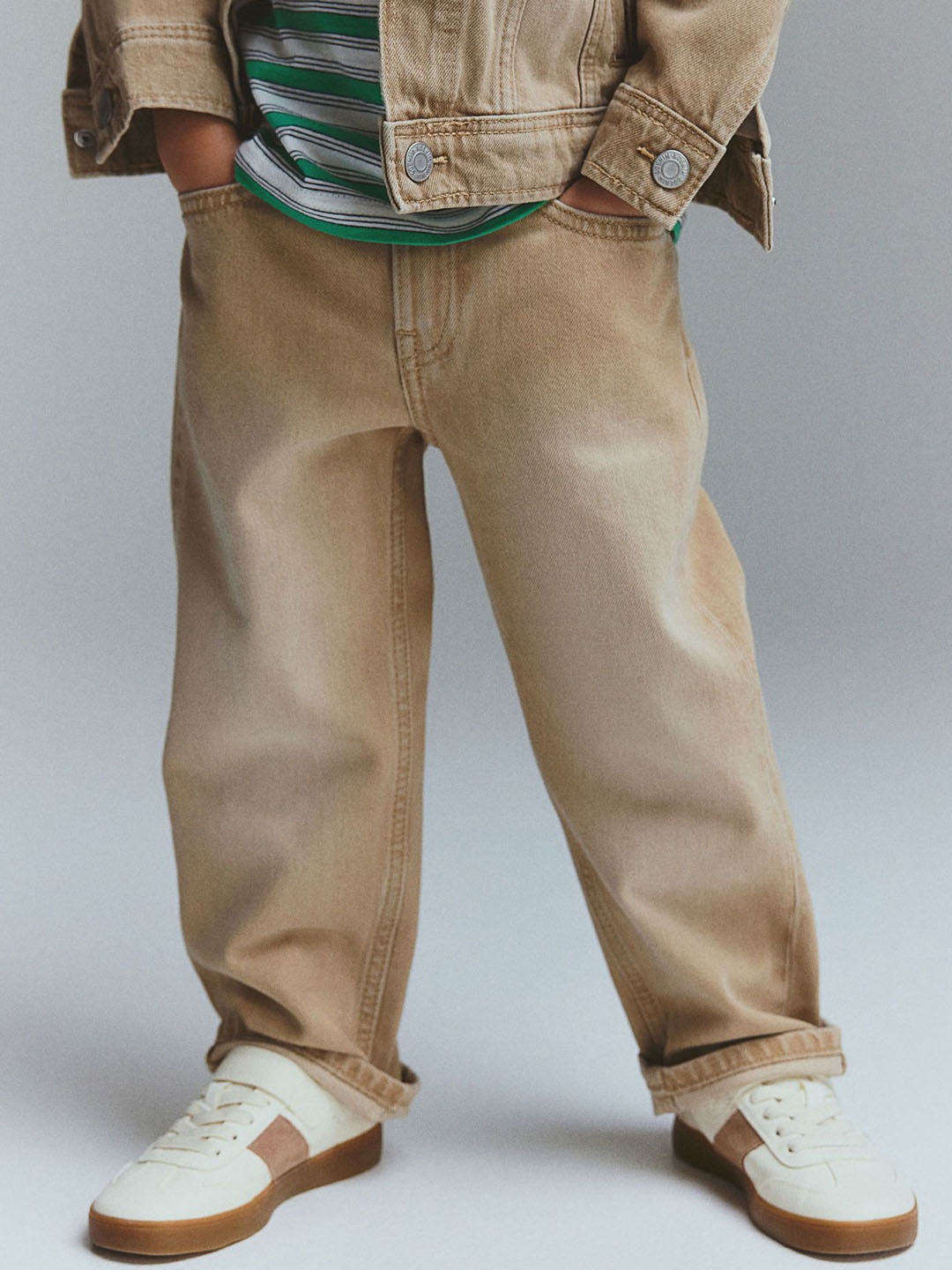 

H&M Loose Fit Jeans, Beige