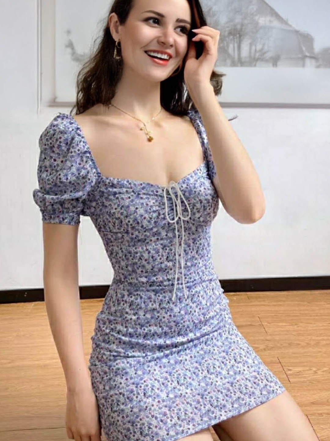 

StyleCast Print Off-Shoulder Puff Sleeve Bodycon Dress, White