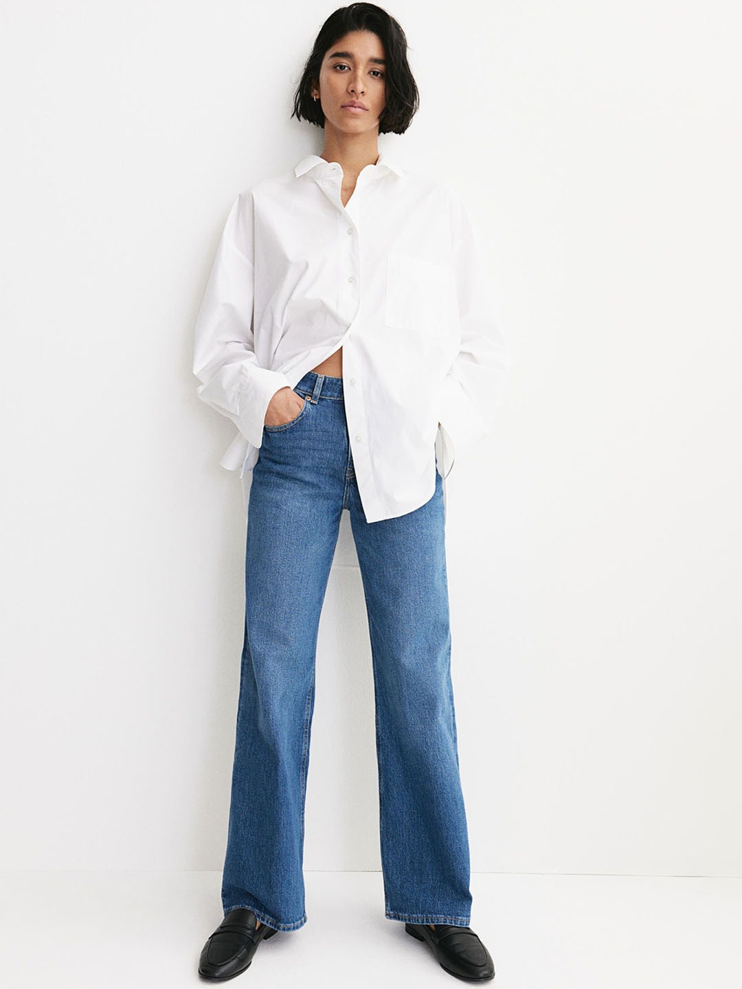 

H&M Wide High Jeans, Blue