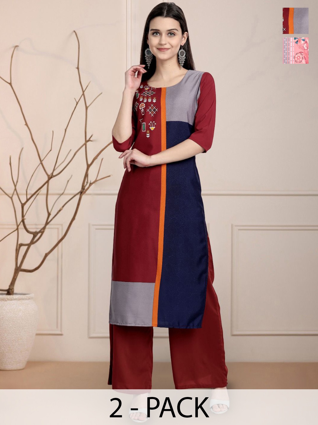 

Moda Rapido Women Ethnic Motifs Printed Floral Crepe Kurta, Multi