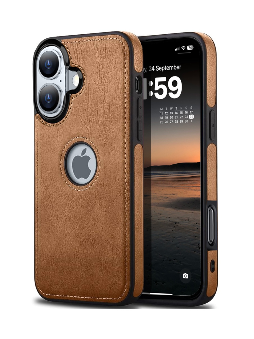 

Karwan Solid Printed iPhone 16 Plus Back Case Mobile Accessories, Brown