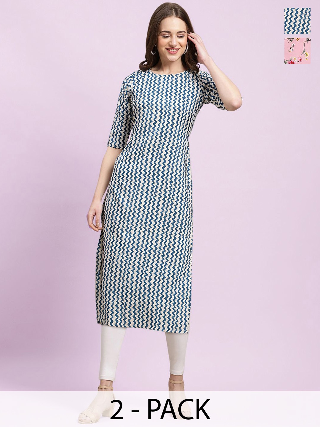 

Moda Rapido Women Ethnic Motifs Printed Floral Crepe Kurta, Multi