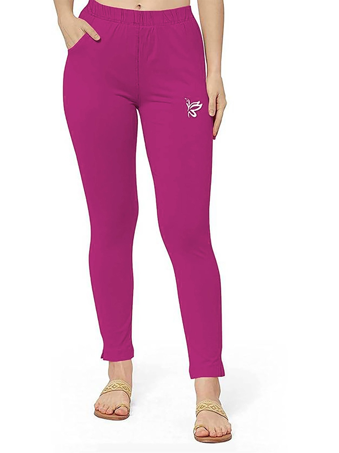 

Ktdd Trading Cotton Slim Fit Ankle Length Leggings, Magenta