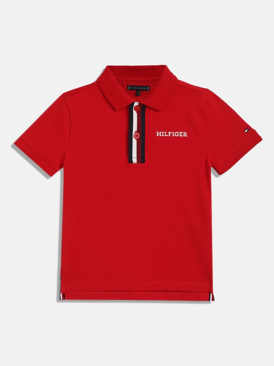 

Tommy Hilfiger Boys Solid Polo Collar Cotton T-shirt, Red