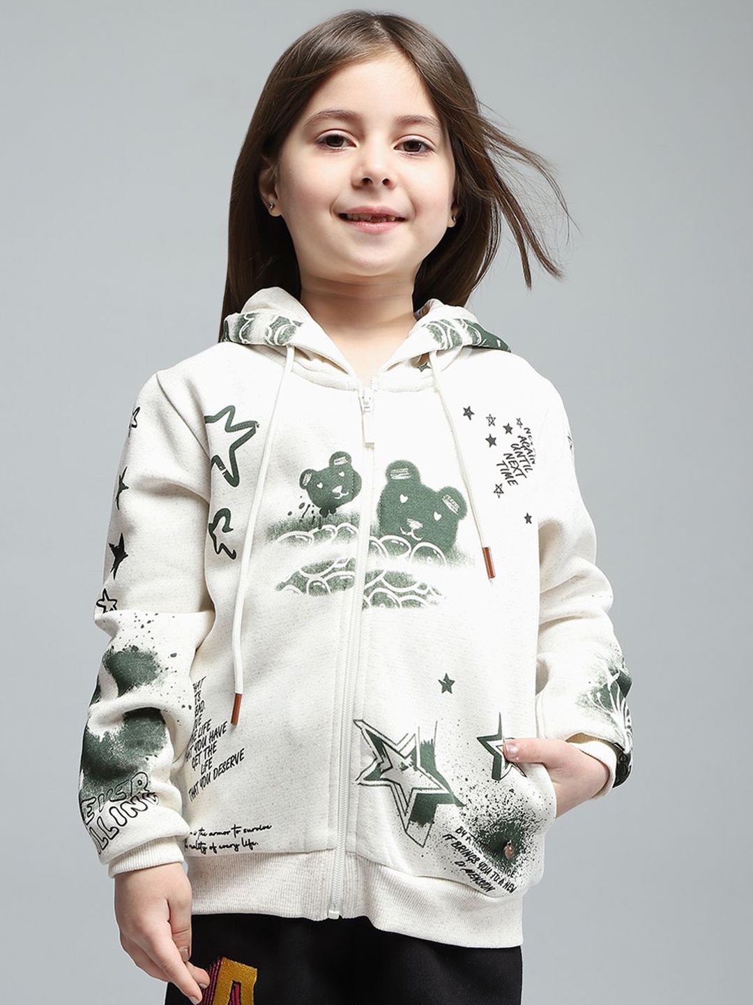 

Monte Carlo Girls Printed Sweatshirt, Off white