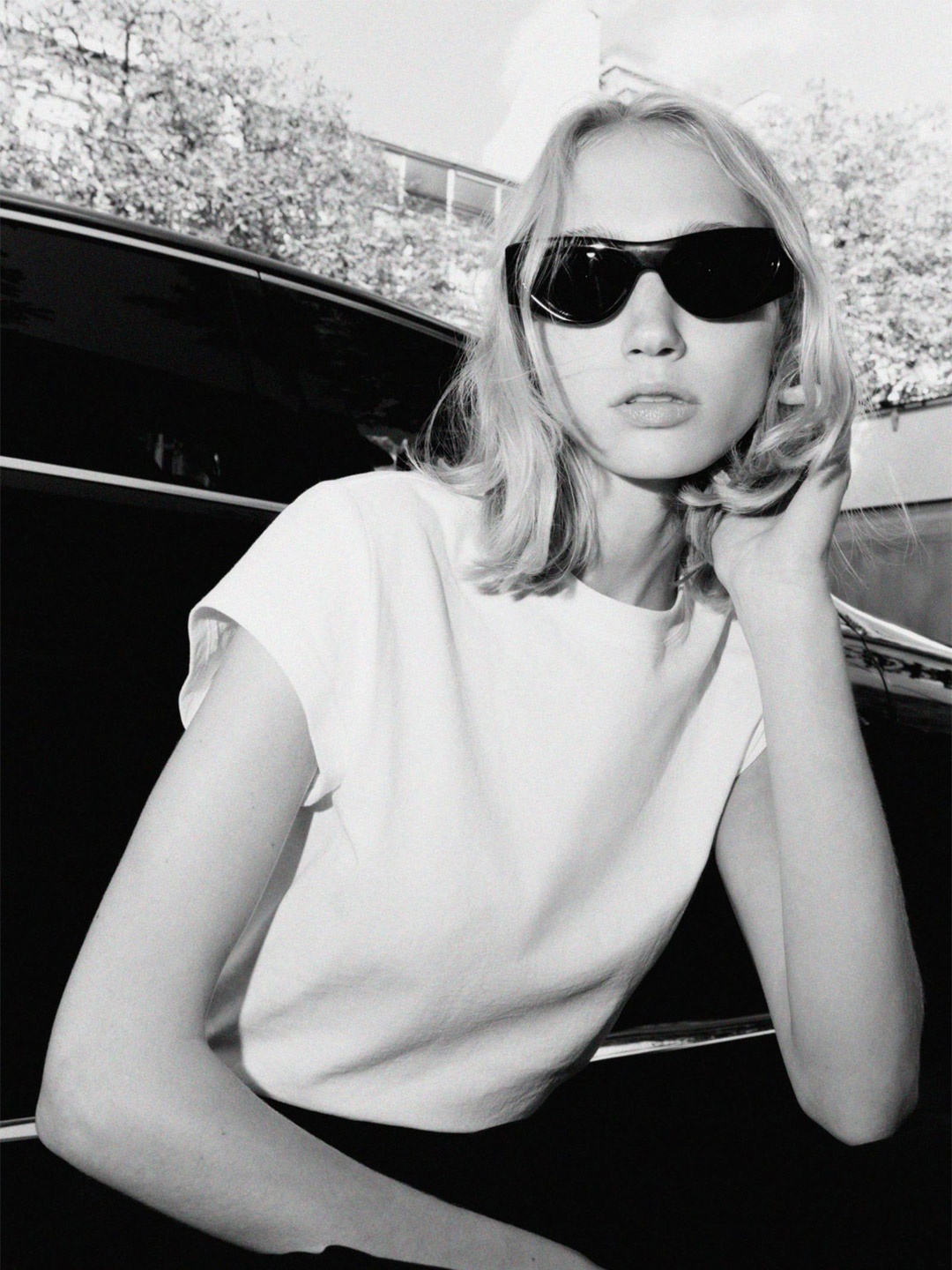 

H&M Cap-sleeved T-shirt, White