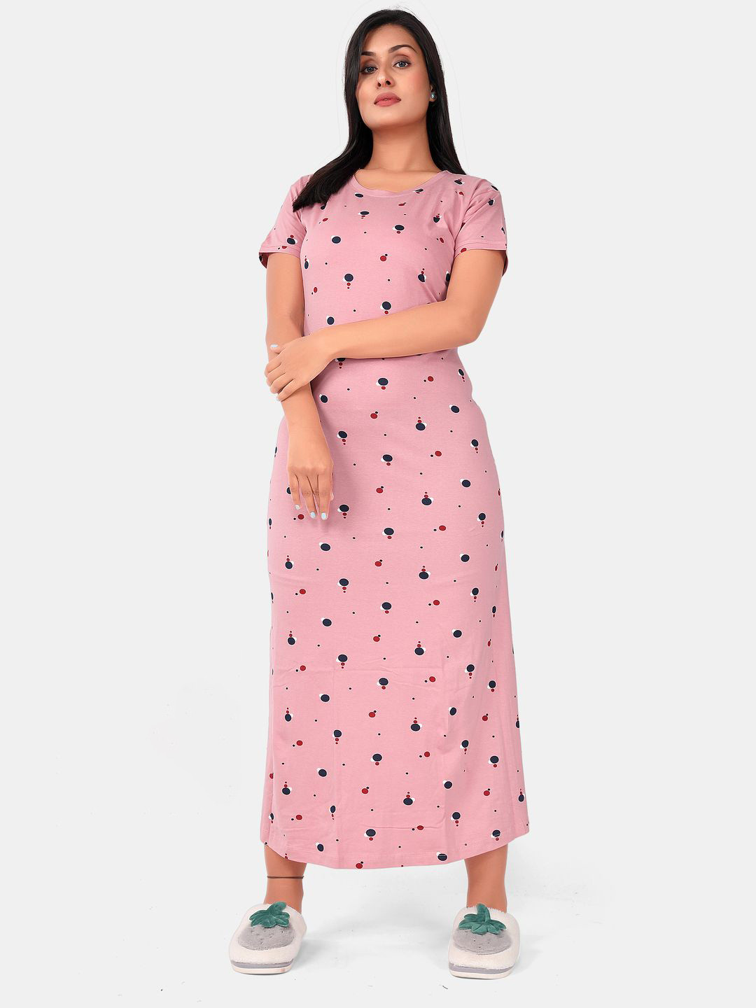 

SWEET MOON Graphic Printed Maxi Nightdress, Pink