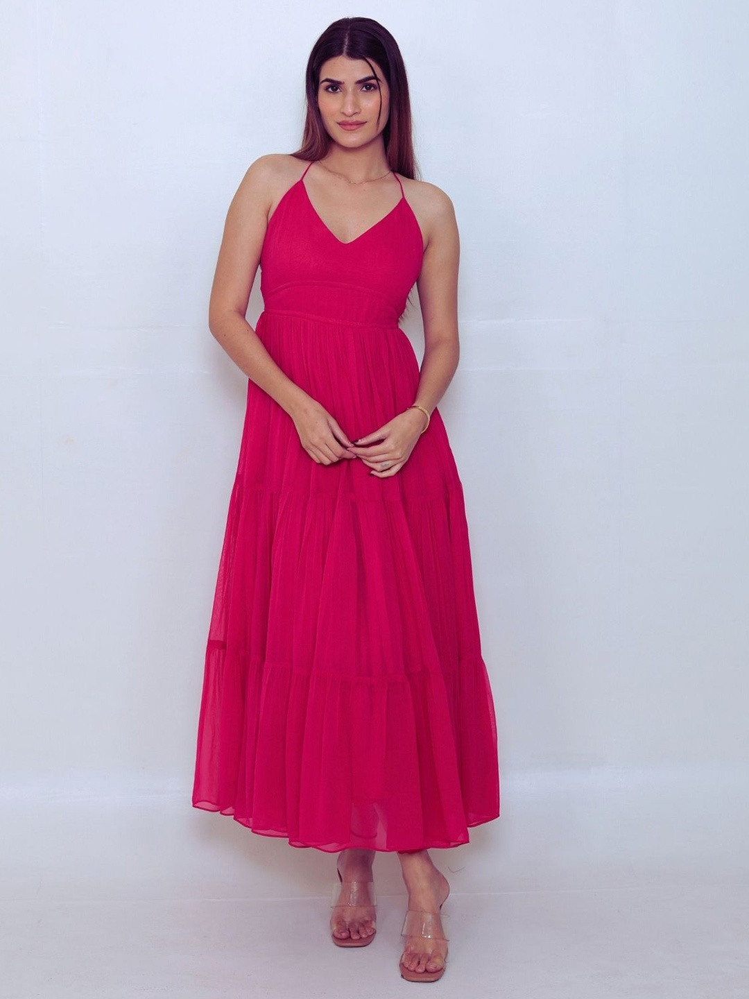 

KAJODI Georgette Maxi Dress, Pink