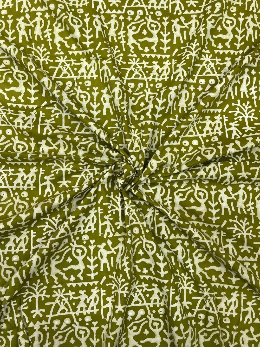 

PALASH Abstract Printed Pure Cotton Unstitched Dress Material, Green