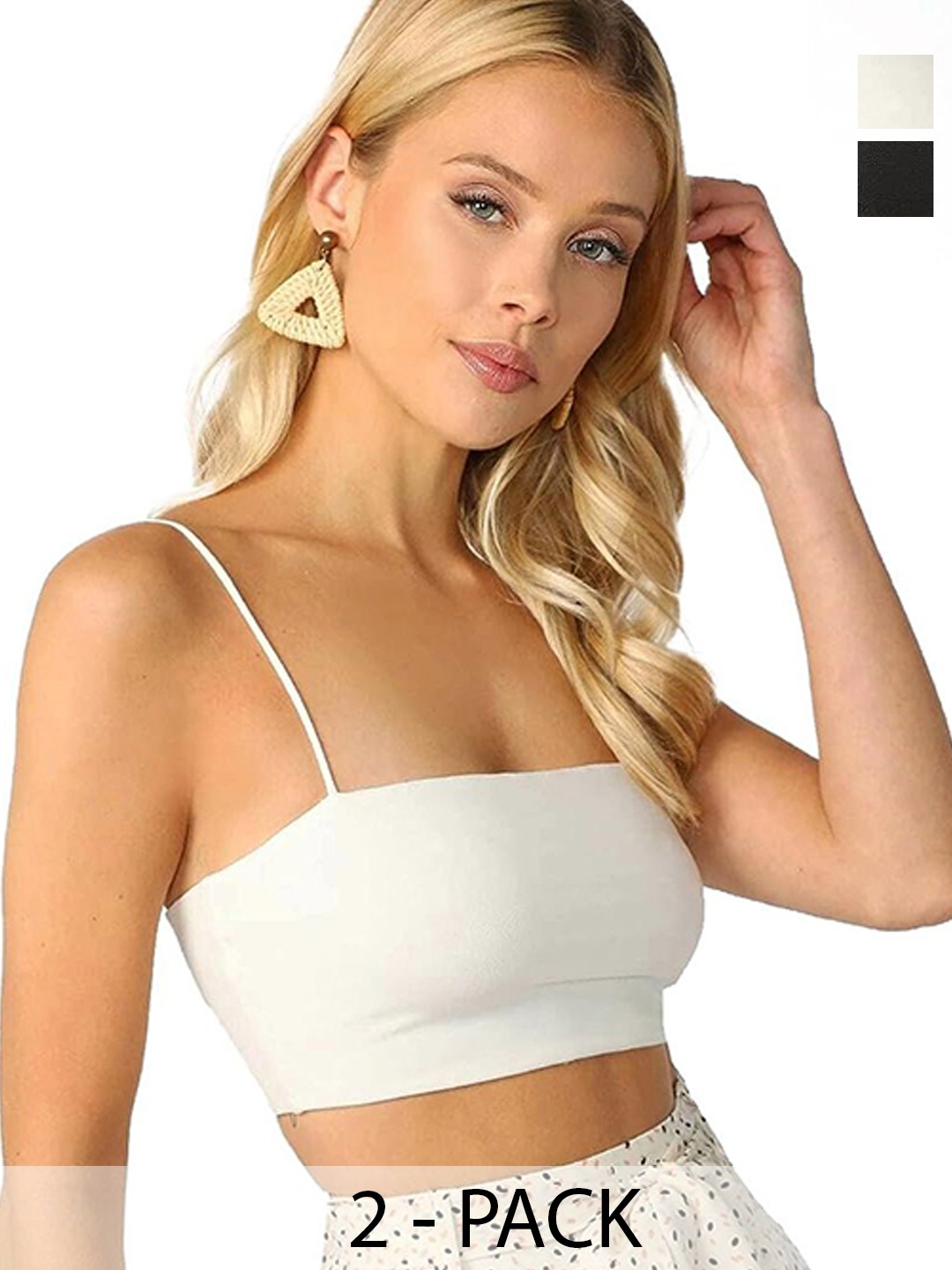 

SRISARAS Off-Shoulder Tank Crop Top, Black