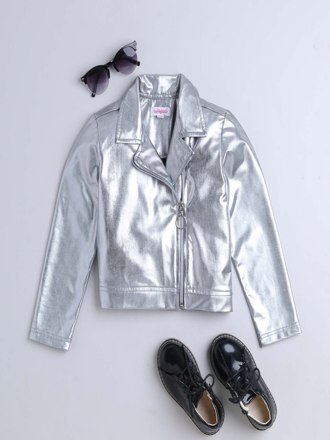 

taffykids Girls Washed Longline Parka Jacket, Silver