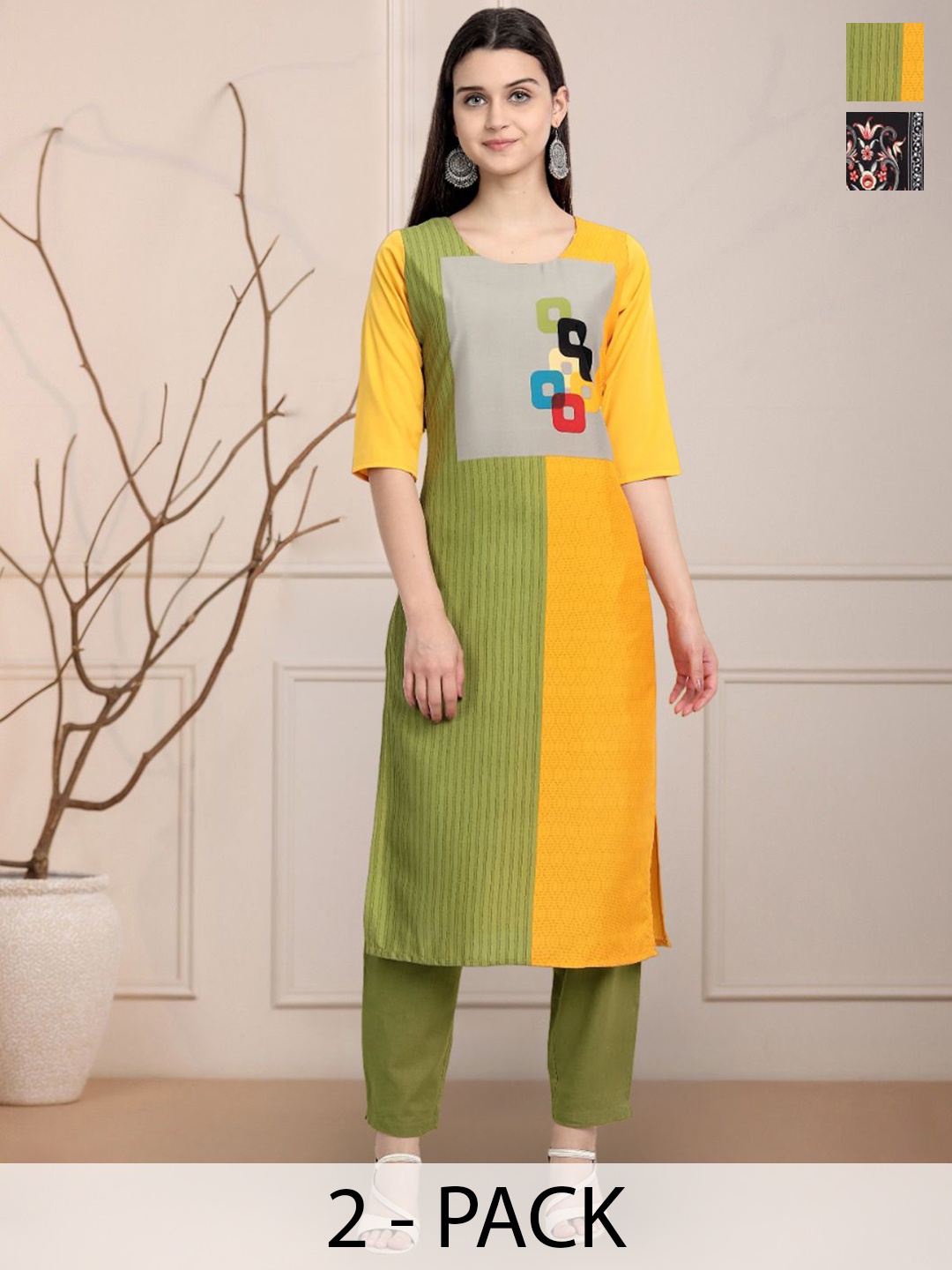 

Moda Rapido Women Ethnic Motifs Printed Floral Crepe Kurta, Multi