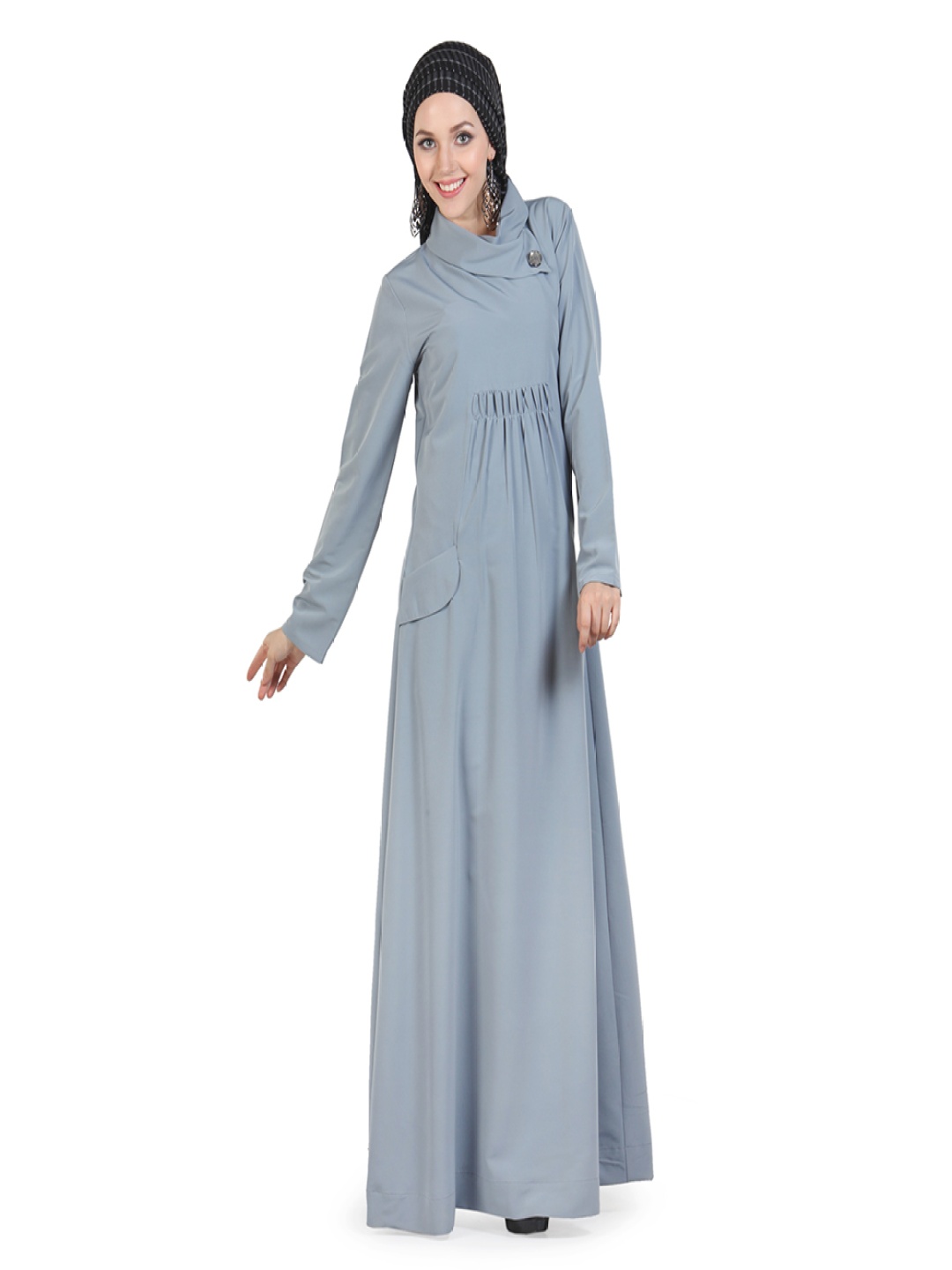 

MOMIN LIBAS Round Neck Burqas Abaya, Grey
