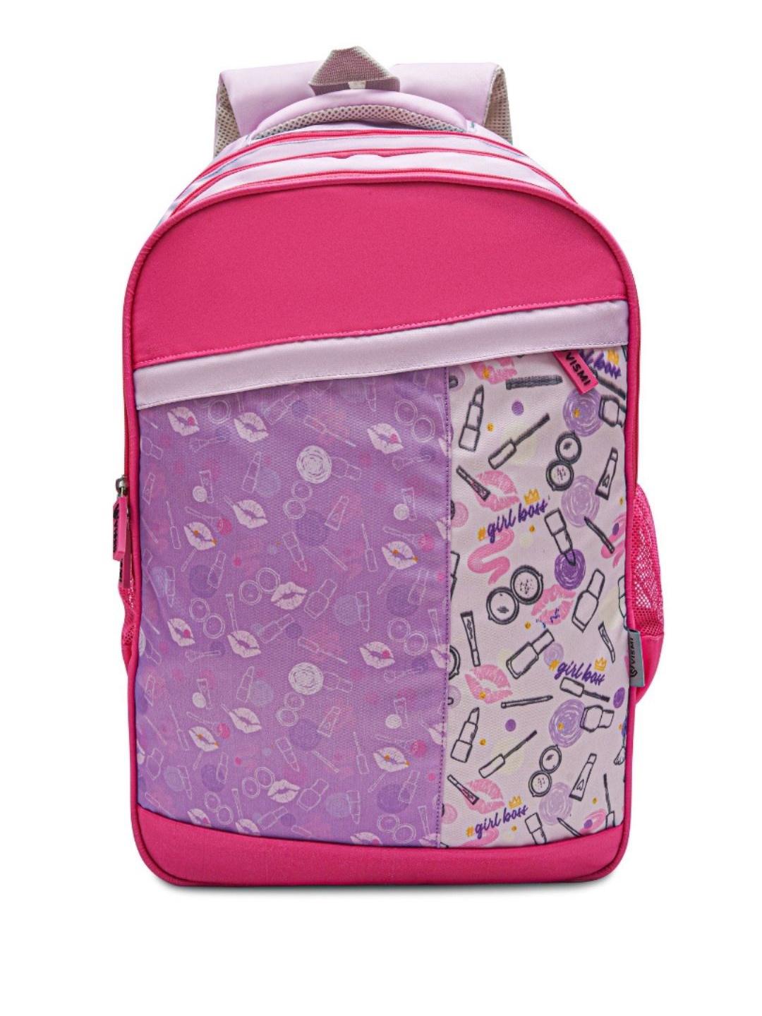 

VISMIINTREND Unisex Kids Graphic Backpack with Compression Straps, Pink