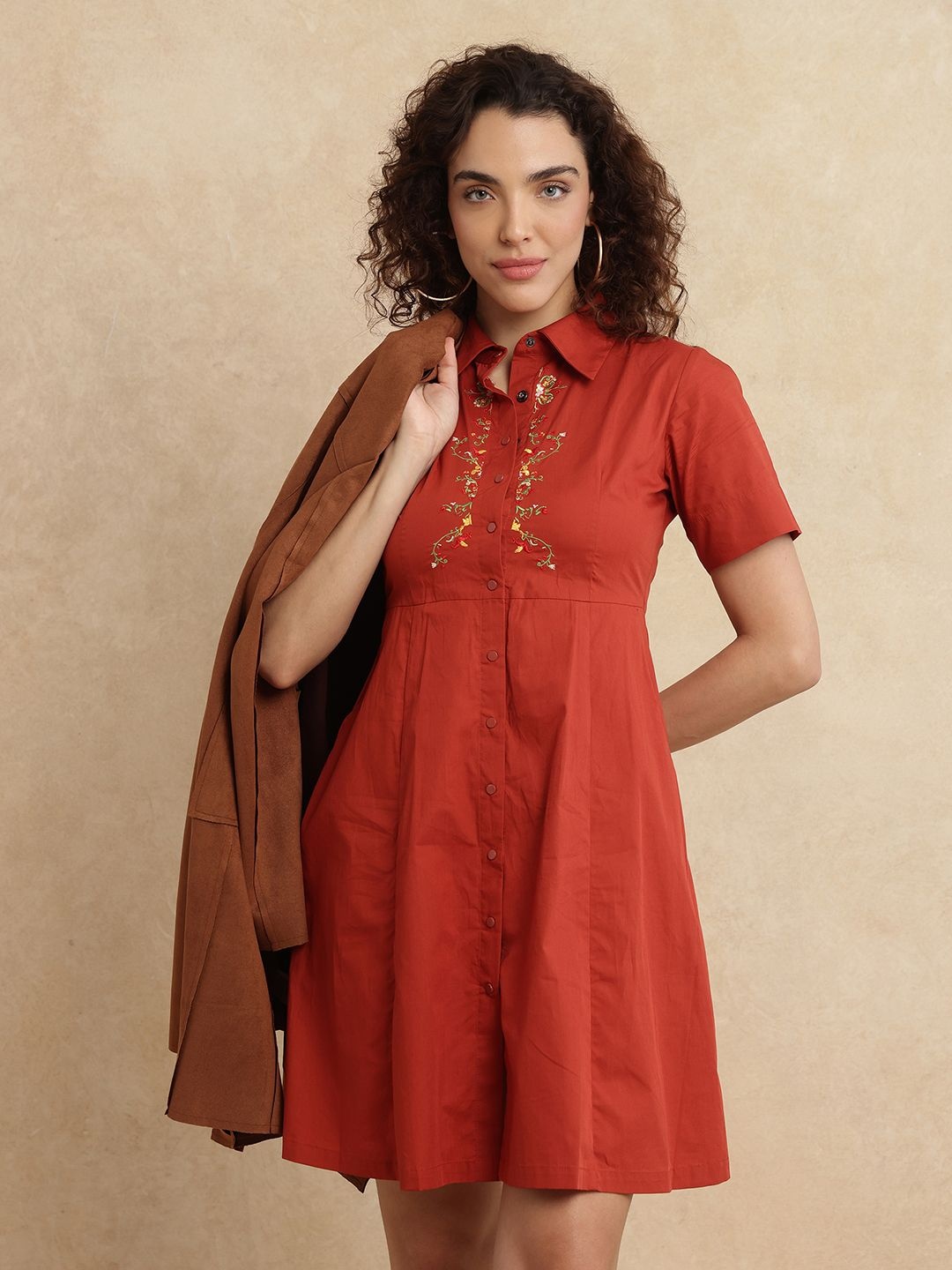 

RAREISM Fit & Flare Dress, Rust