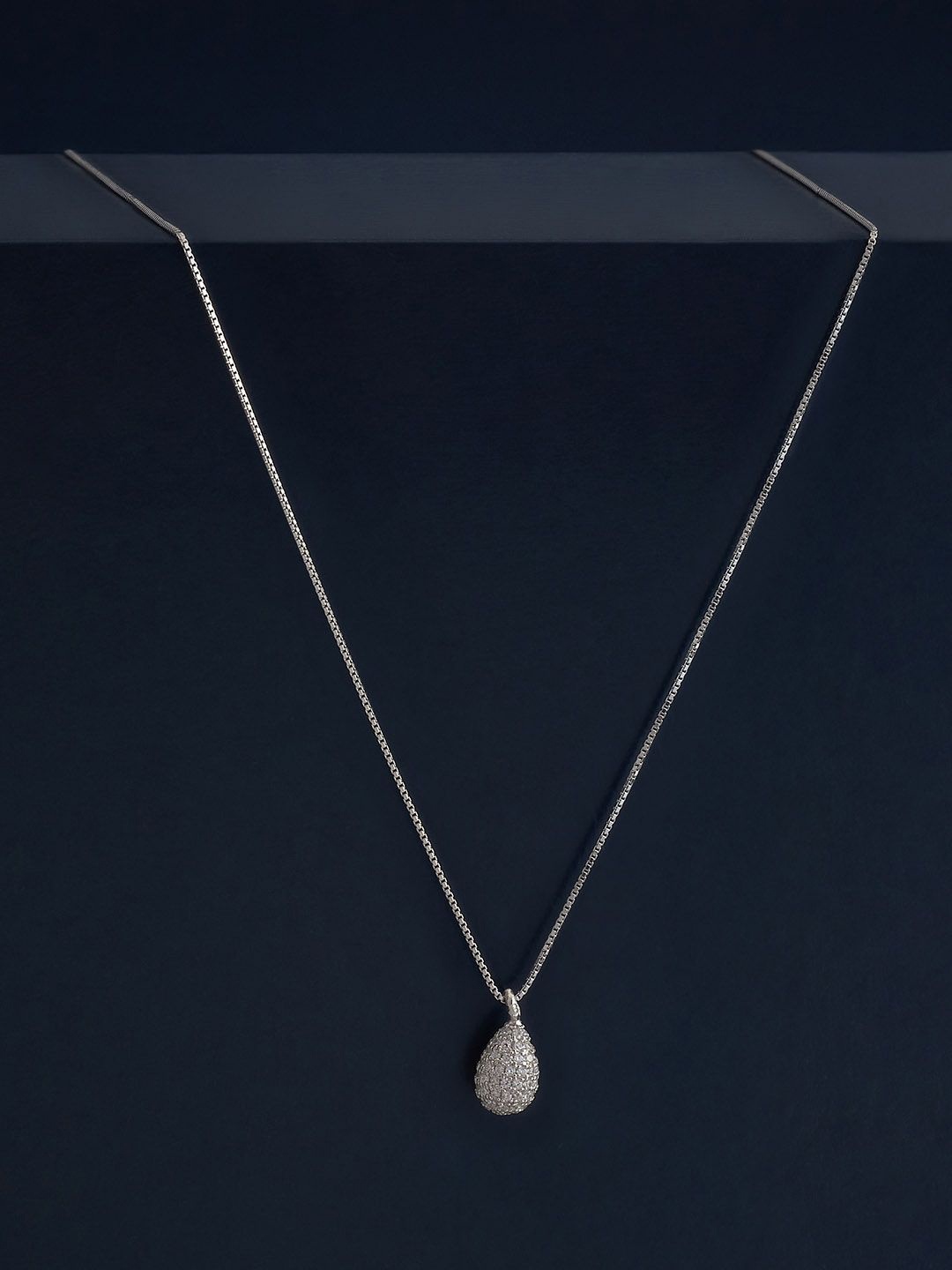 

Kushal's Fashion Jewellery 92.5 Silver Rhodium-Plated Pendants with Chains