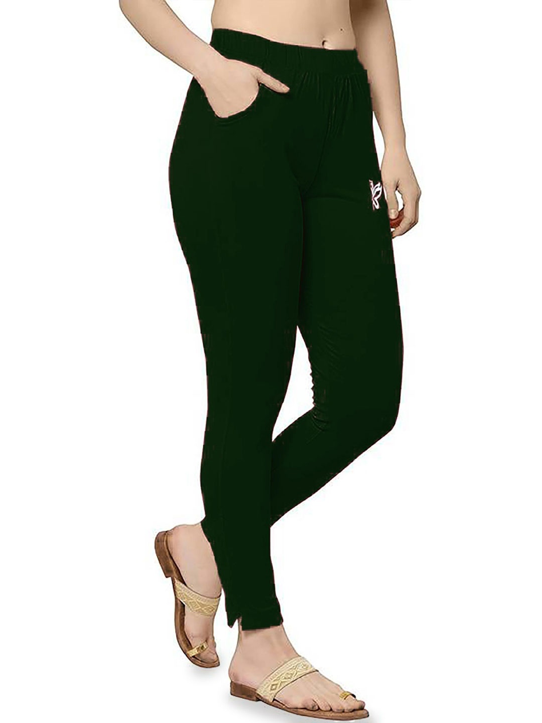 

Ktdd Trading Cotton Slim Fit Ankle Length Leggings, Green