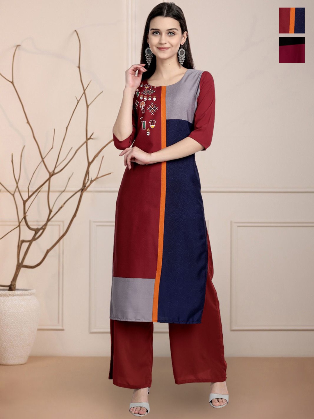 

Moda Rapido Women Ethnic Motifs Printed Floral Crepe Kurta, Multi