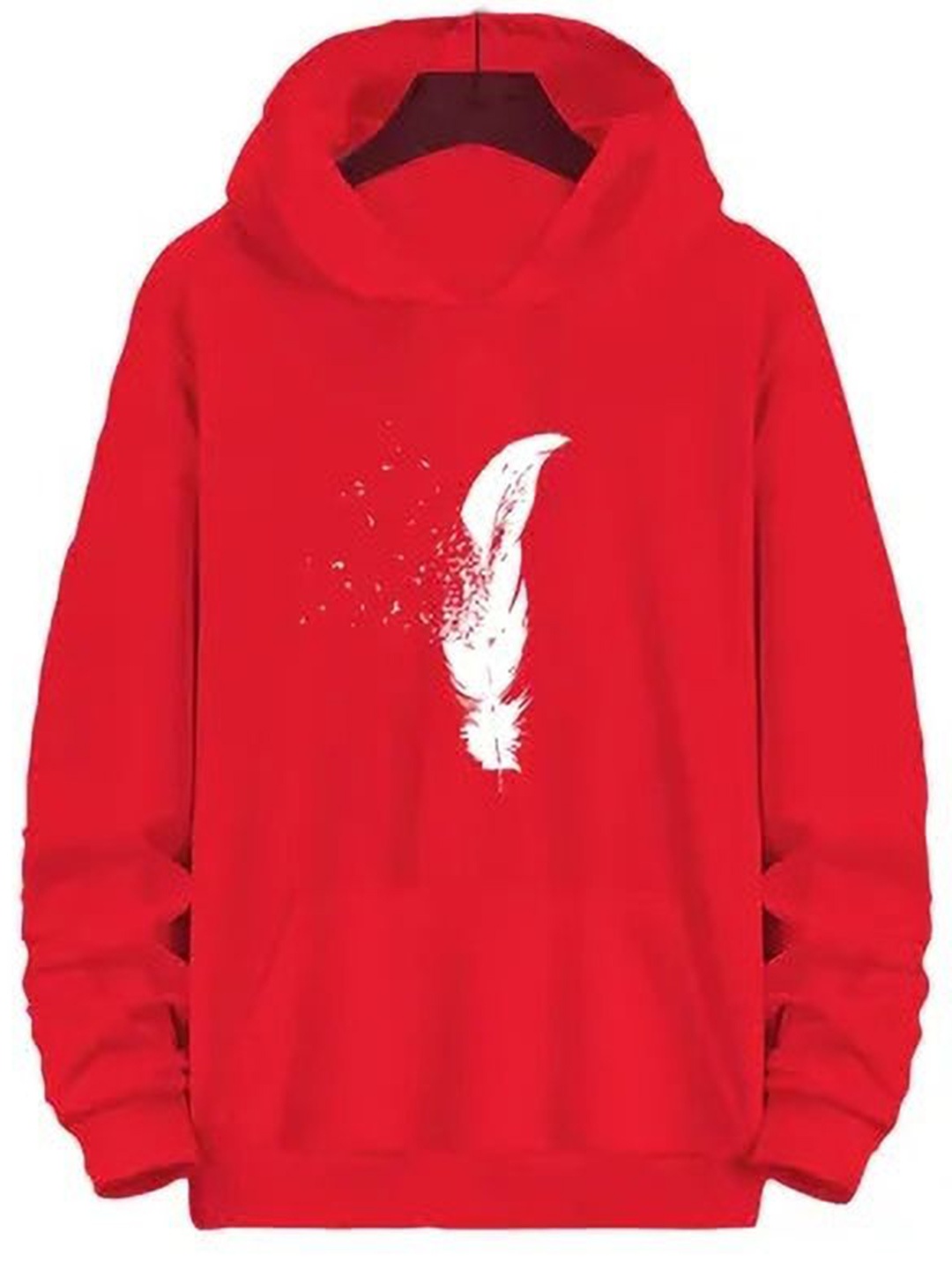 

KASHIAN Women Printed Hooded Sweatshirt, Red