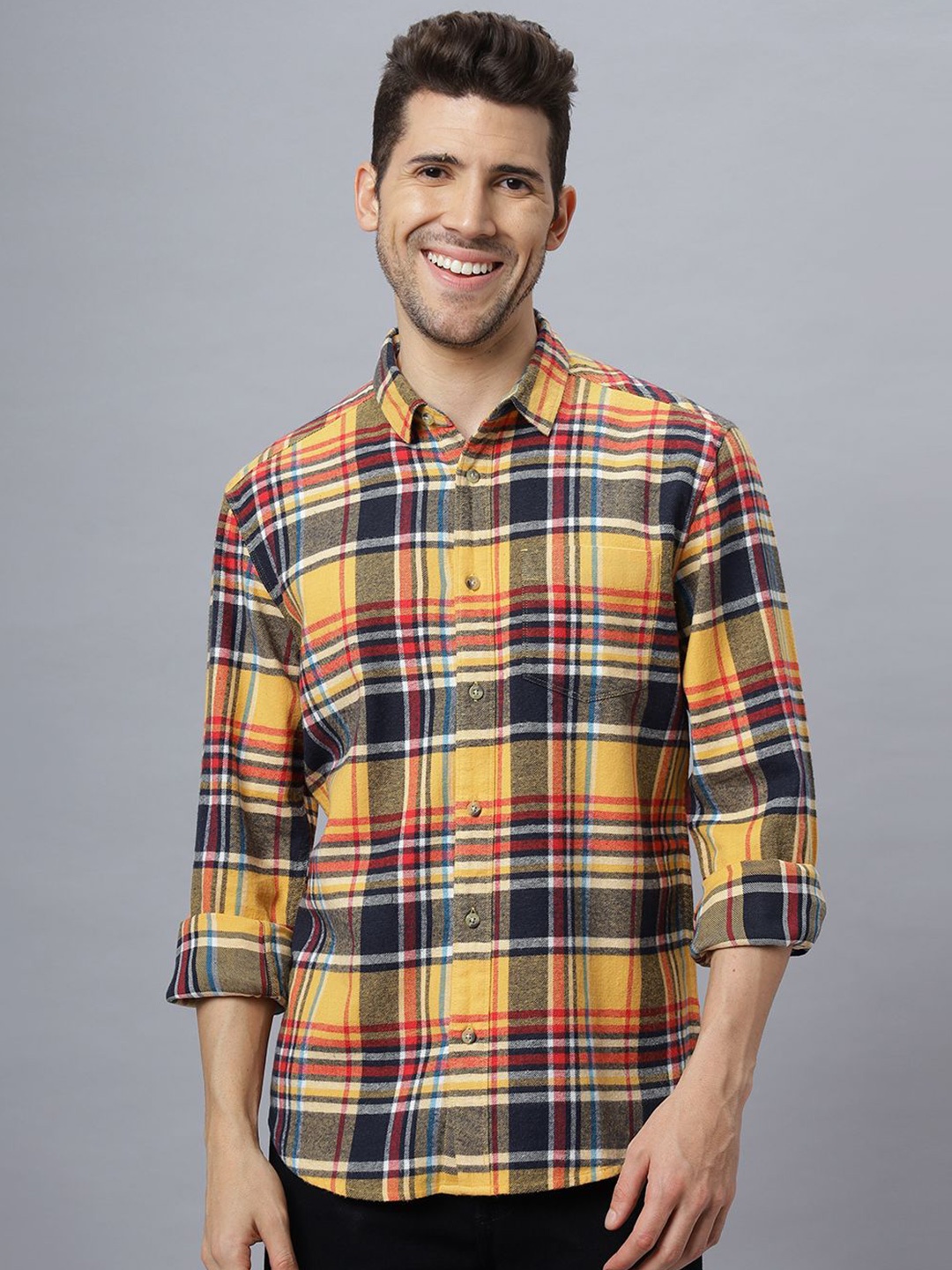 

NEON CHILLIE Men Tartan Checks Opaque Checked Casual Shirt, Multi
