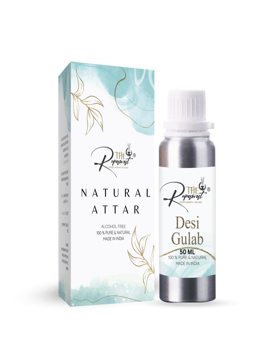 

THE RUPAWAT Perfumery House Desi Gulab Natural & Alcohol-Free Attar - 50 ml, Transparent